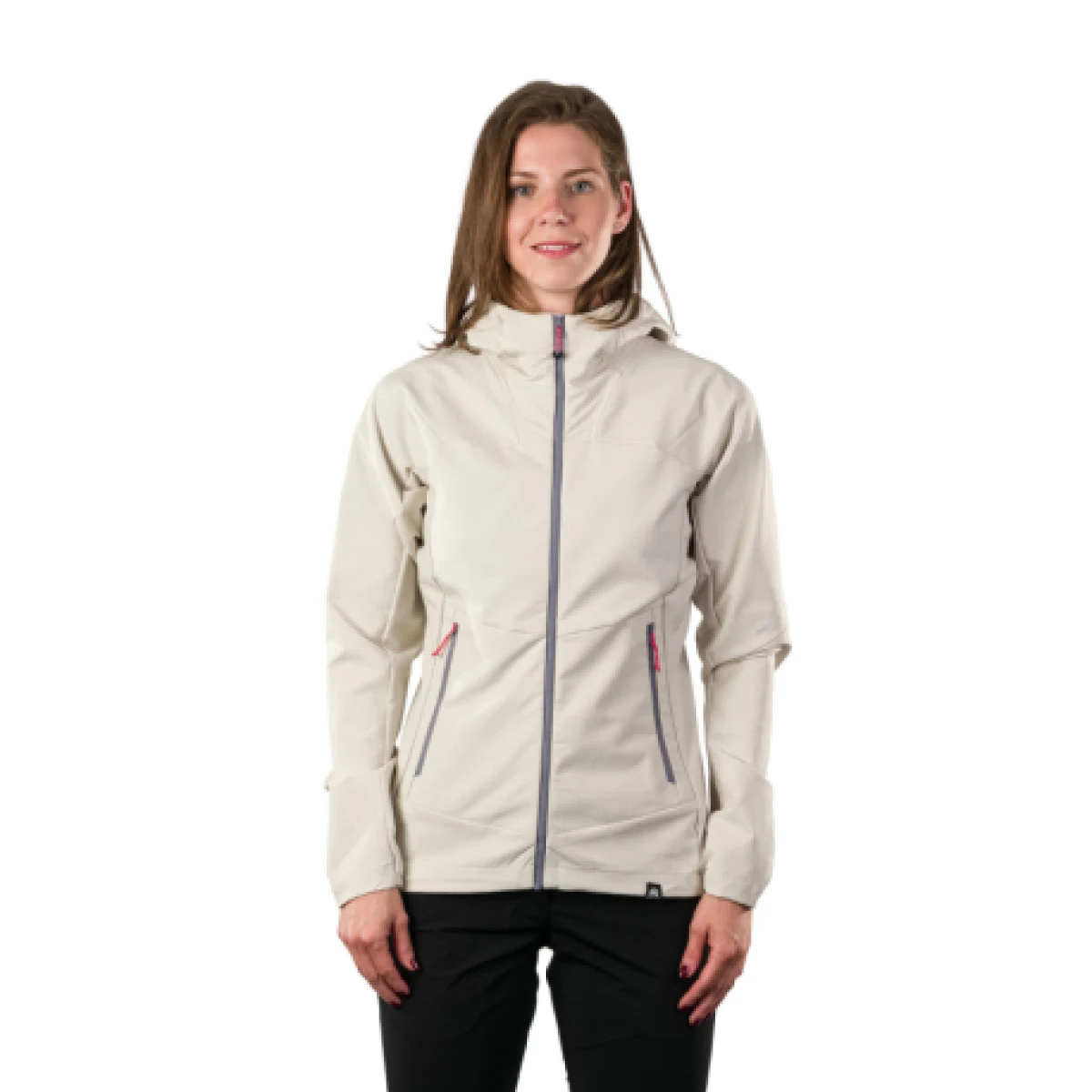 Női túrázó Softshell kabát kapucnival NORTHFINDER DESTINEY-529creamwhite · záber 1