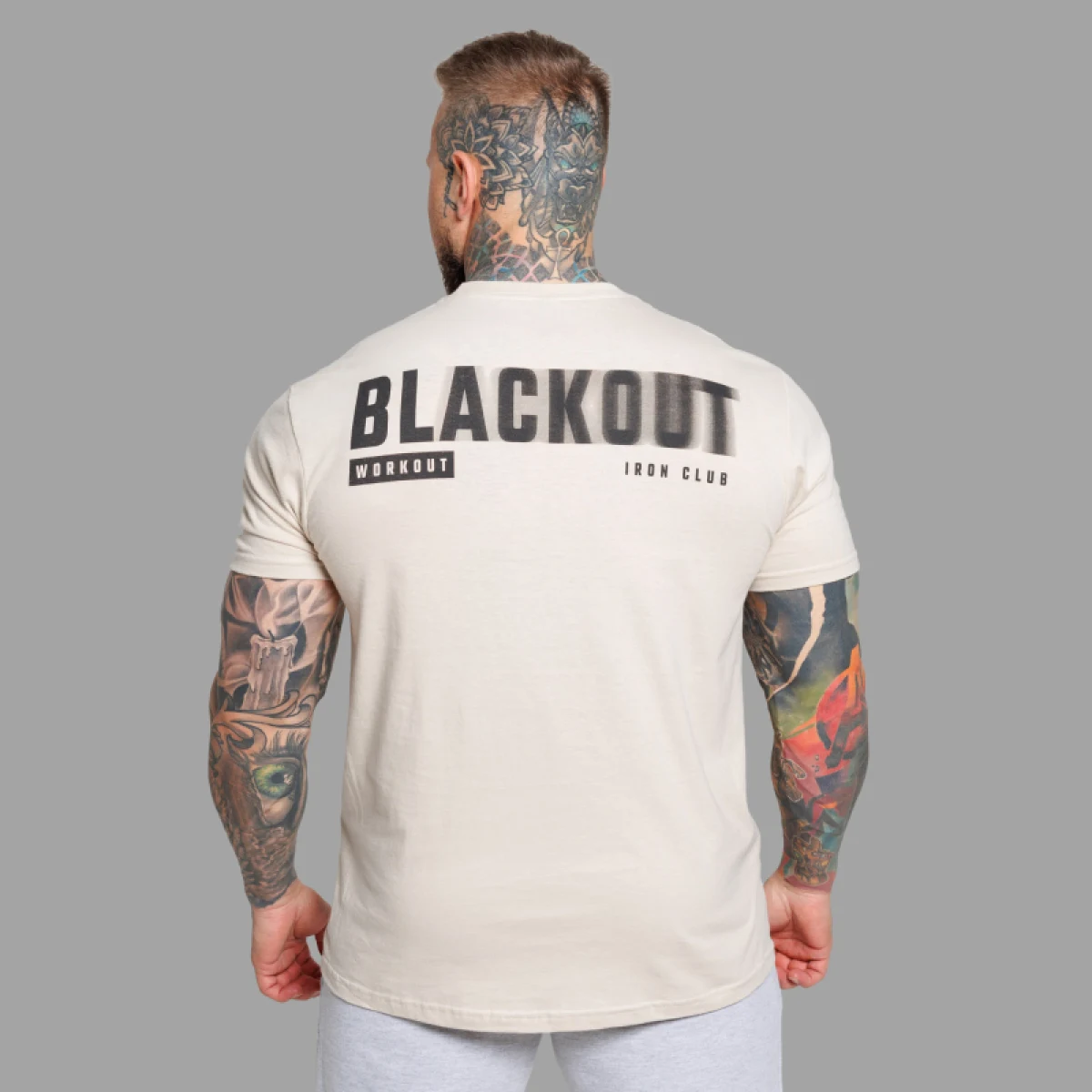 Férfi póló Iron Aesthetics Blackout, sand · záber 3