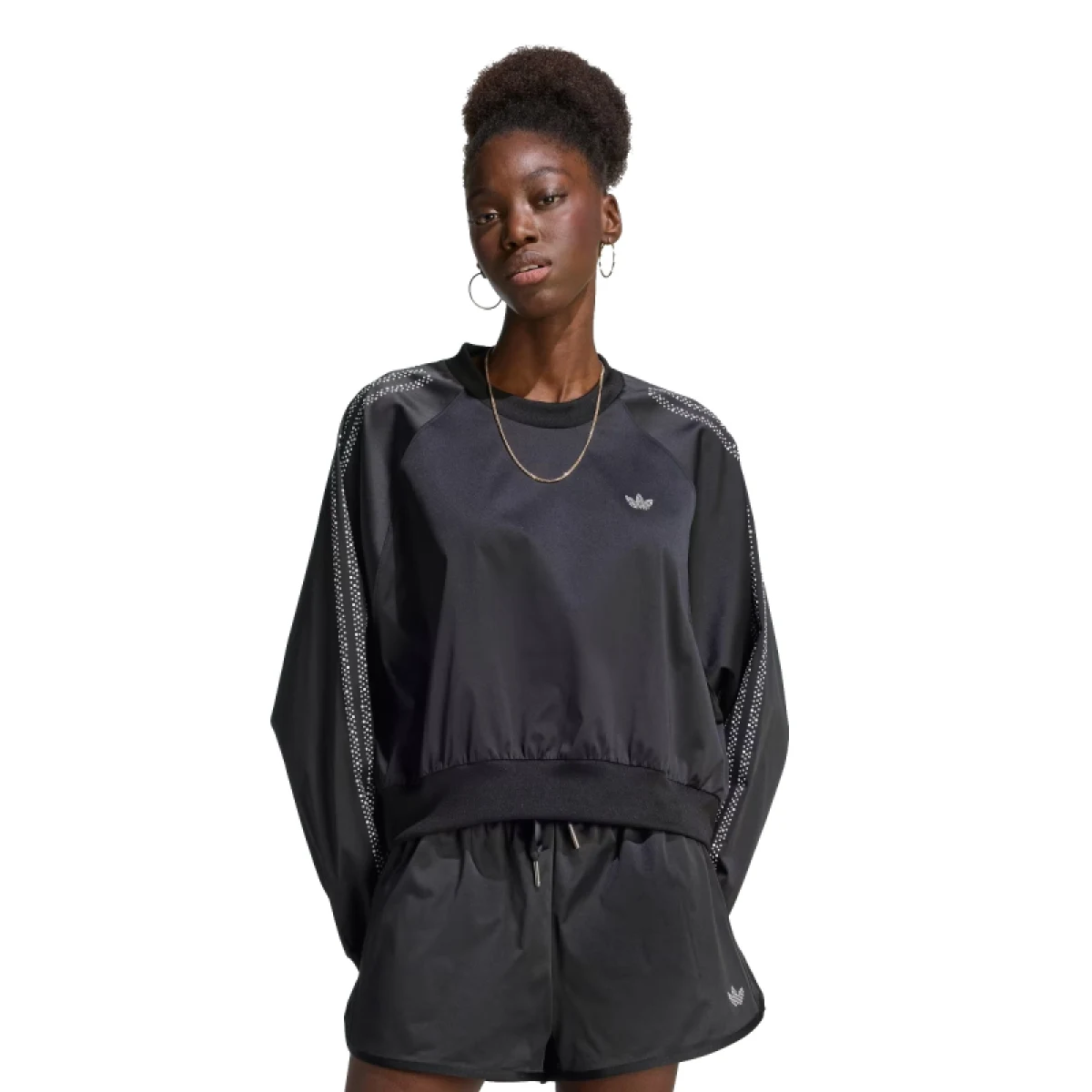 Női kapucnis pulóver ADIDAS ORIGINALS PEARL CREW BLACK · záber 2