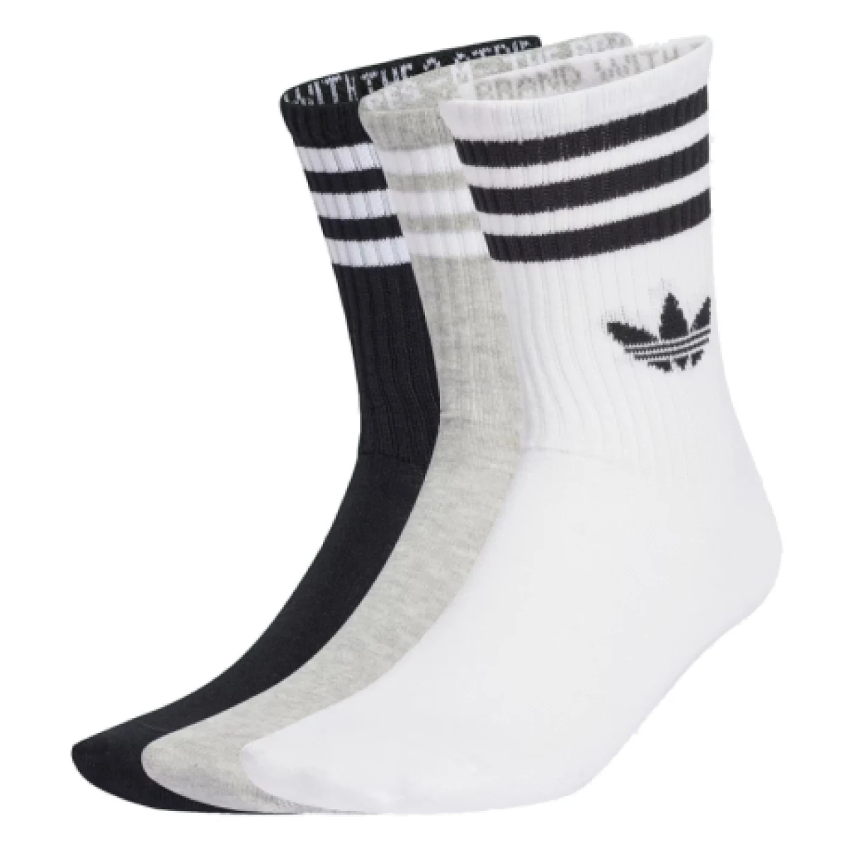 Zoknik ADIDAS ORIGINALS 3 PACK-CREW S WHITE MGREYH BLACK · záber 1