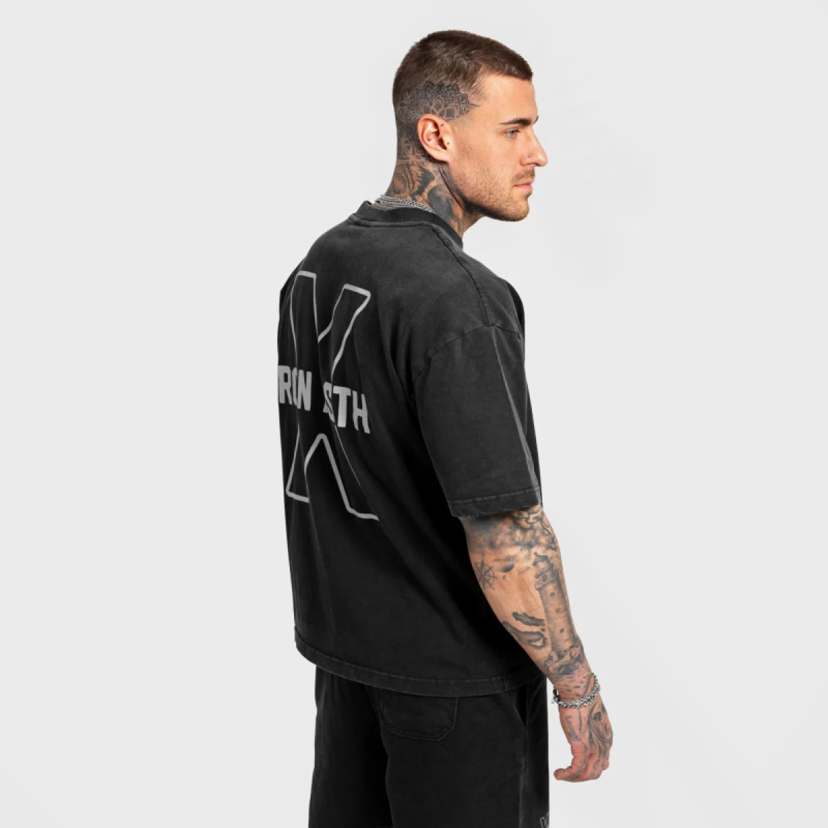 Férfi póló Iron Aesthetics X Washed, fekete · záber 4