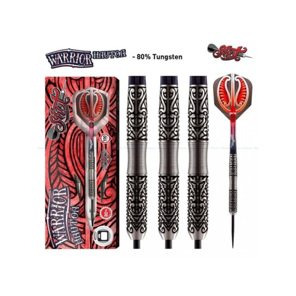 Darts szett Shot steel, Warrior Hautoa, 24g, 80% wolfram · záber 2