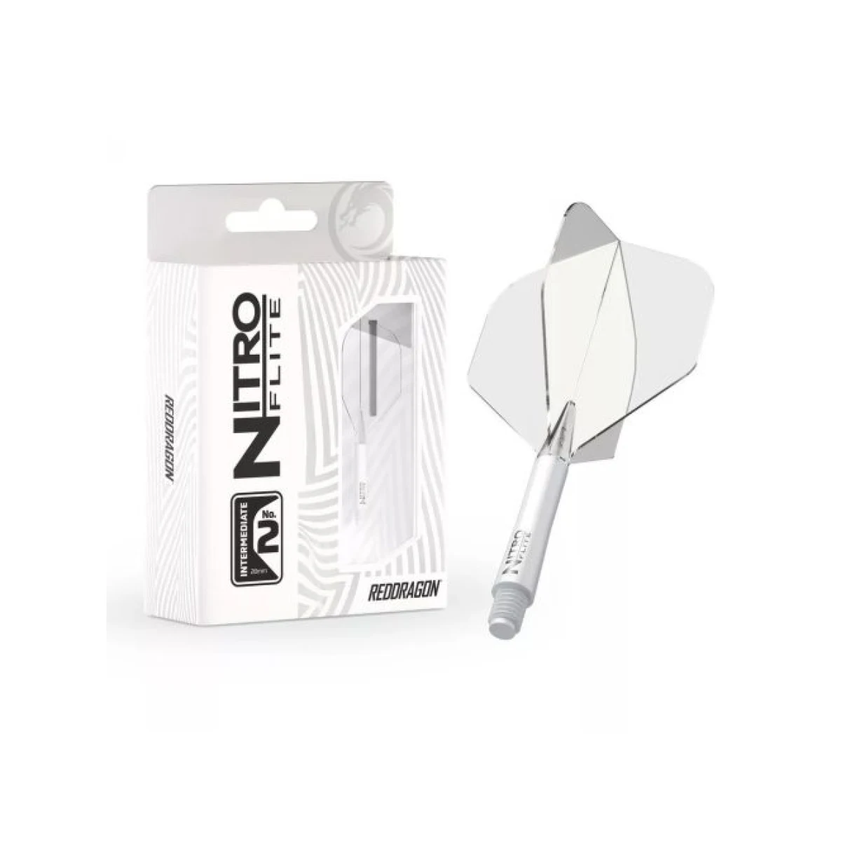 Darts toll és szár egyben Red Dragon Nitro Flite fehér-átlátszó, standard toll és közepes szár · záber 2