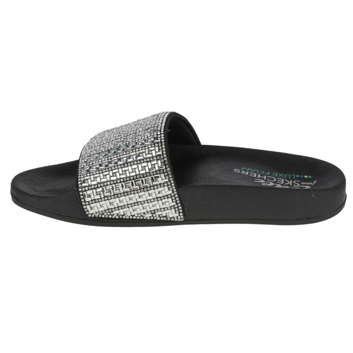 Női papucsok (strandcipők) SKECHERS Pops Up New Spark W black silver · záber 2