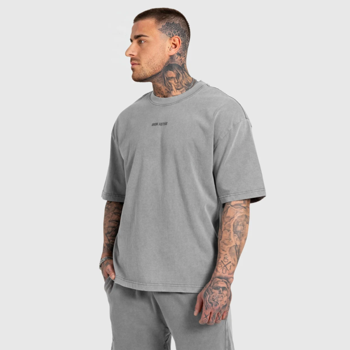 Férfi póló Iron Aesthetics X Washed, szürke · záber 4