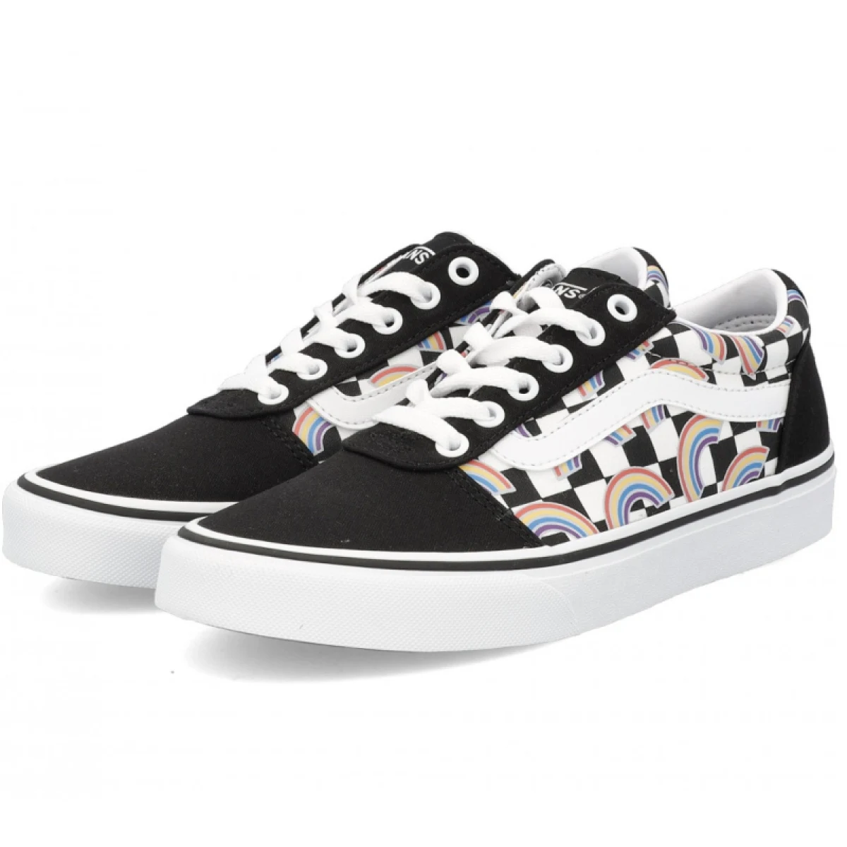 Női szabadidőcipők VANS WM Ward Rainbow Checkerboard multi white · záber 5