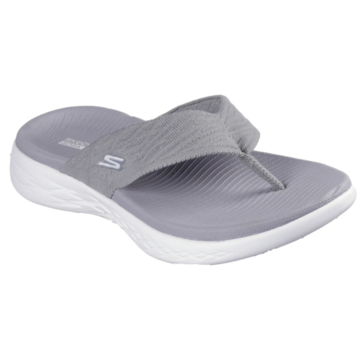 Női papucsok (strandcipők) SKECHERS On The Go 600 Sunny W grey white · záber 1
