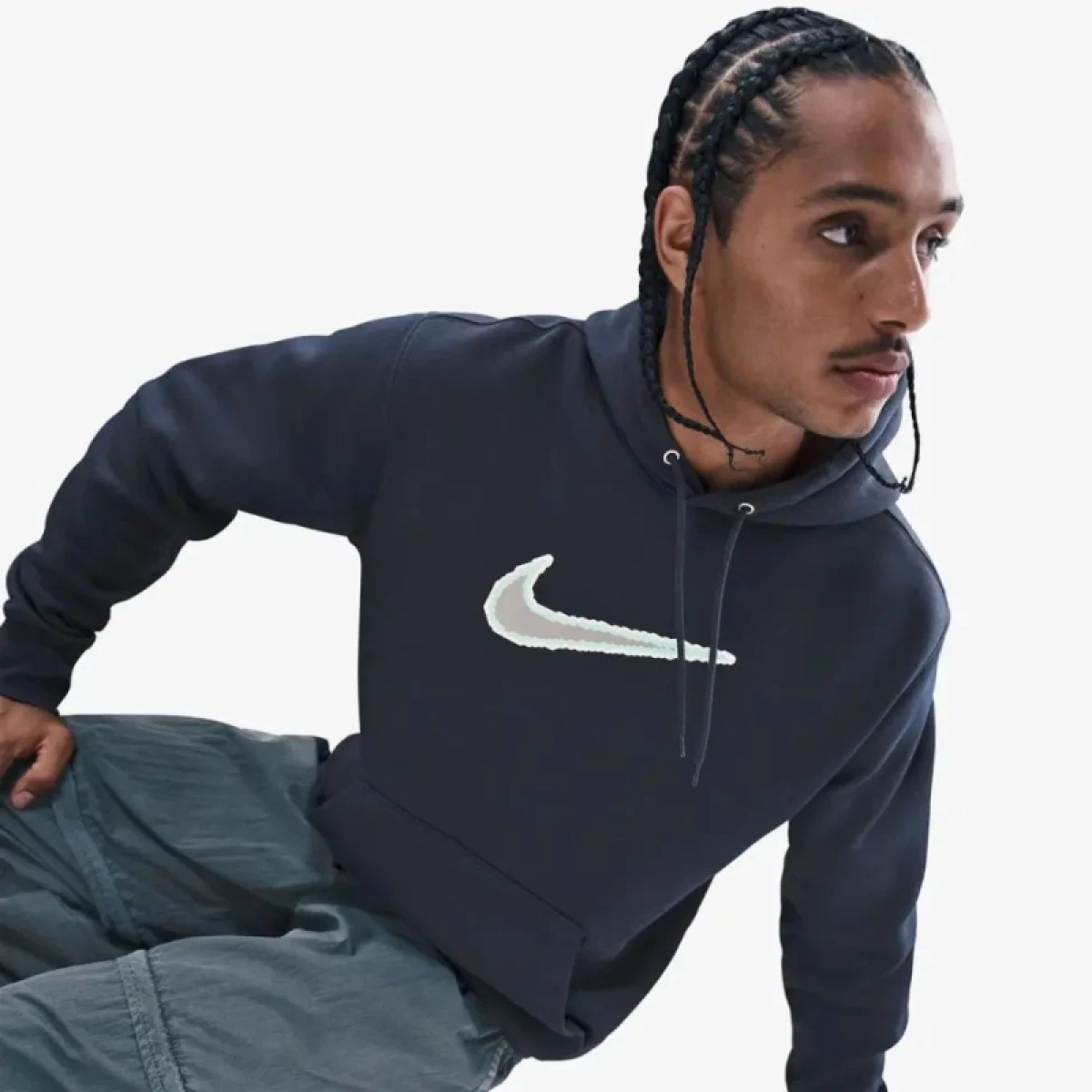 Férfi kapucnis pulóver NIKE M NK CLUB BB HDY NEO VARSITY OBSIDIAN OBSIDIAN BLACK · záber 5