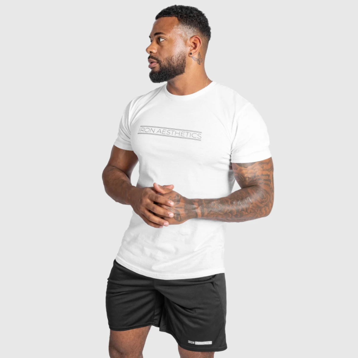 Férfi fitness póló Iron Aesthetics Glam, fehér · záber 5