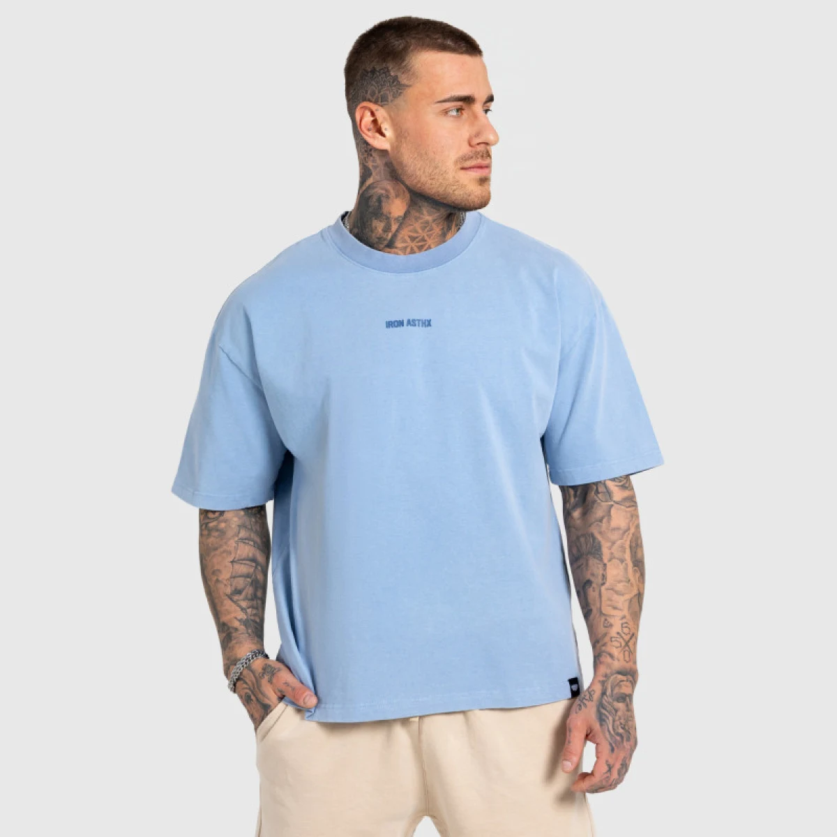 Férfi póló Iron Aesthetics X Washed, kék · záber 5