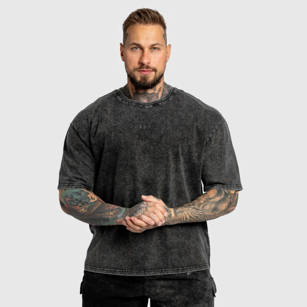 Oversized póló Iron Aesthetics Heritage, washed brown · záber 8