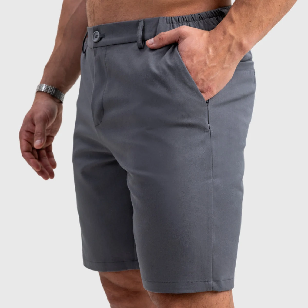 Férfi rövidnadrág Iron Aesthetics Chino Flex, szürke · záber 3