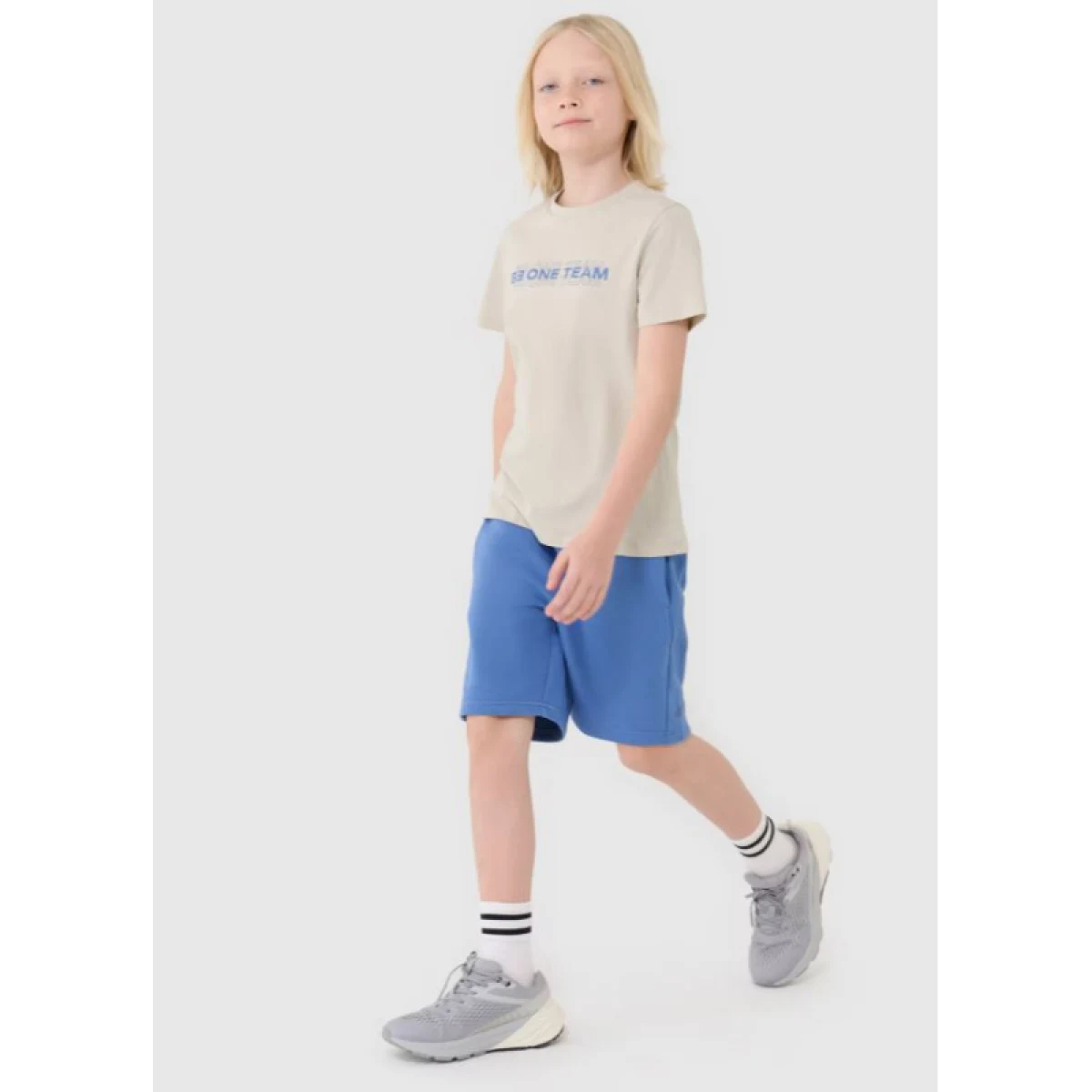 Fiú melegítőnadrág rövidnadrág 4F JUNIOR SHORTS CAS M600-34S-LIGHT BLUE - Pohlavie: Gyerek · záber 4