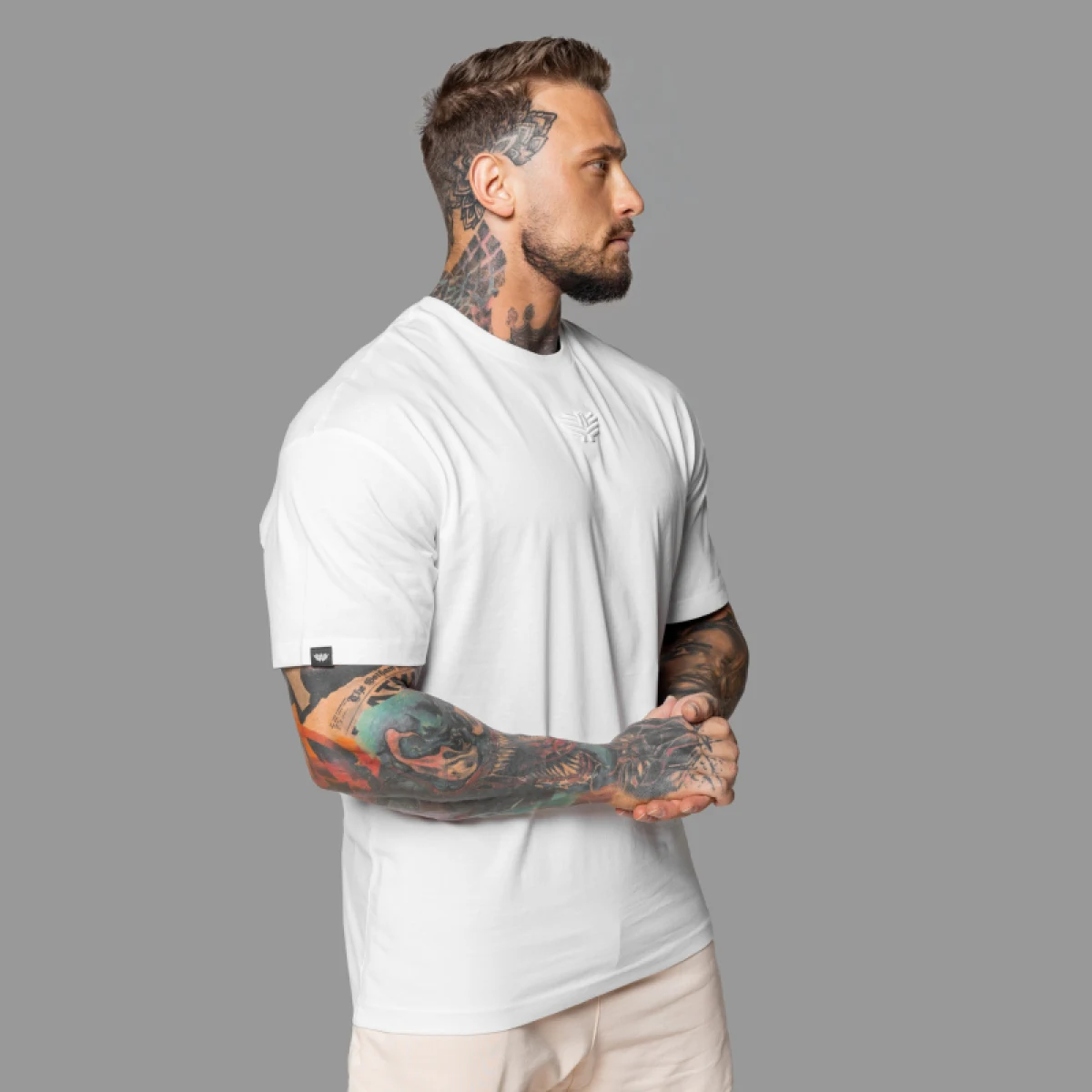 Oversized póló Iron Aesthetics 3D, fehér · záber 4