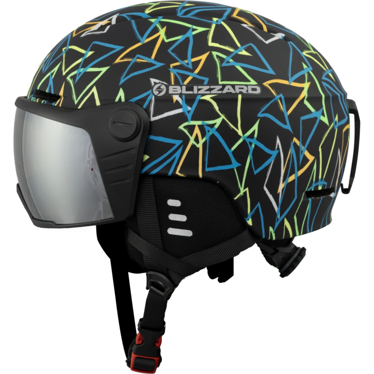 Junior sí sisak pajzssal BLIZZARD Flash Visor junior ski helmet, black multicolor, orange lens, silver mirror S2 · záber 5