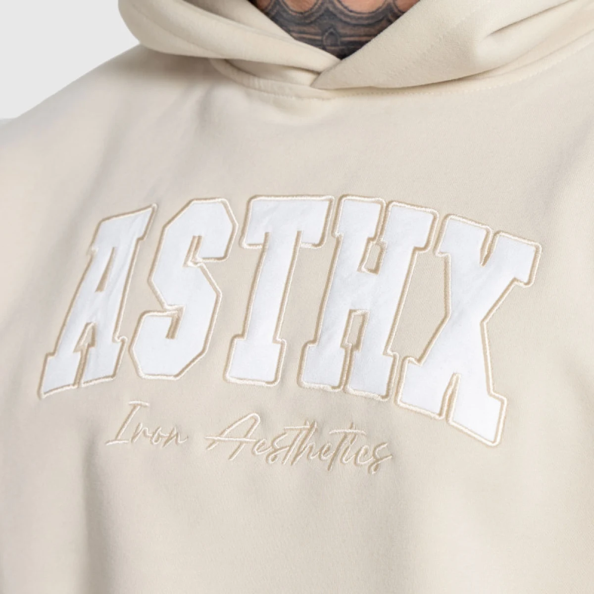 Oversized pulcsi Iron Aesthetics ASTHX, bézs · záber 5