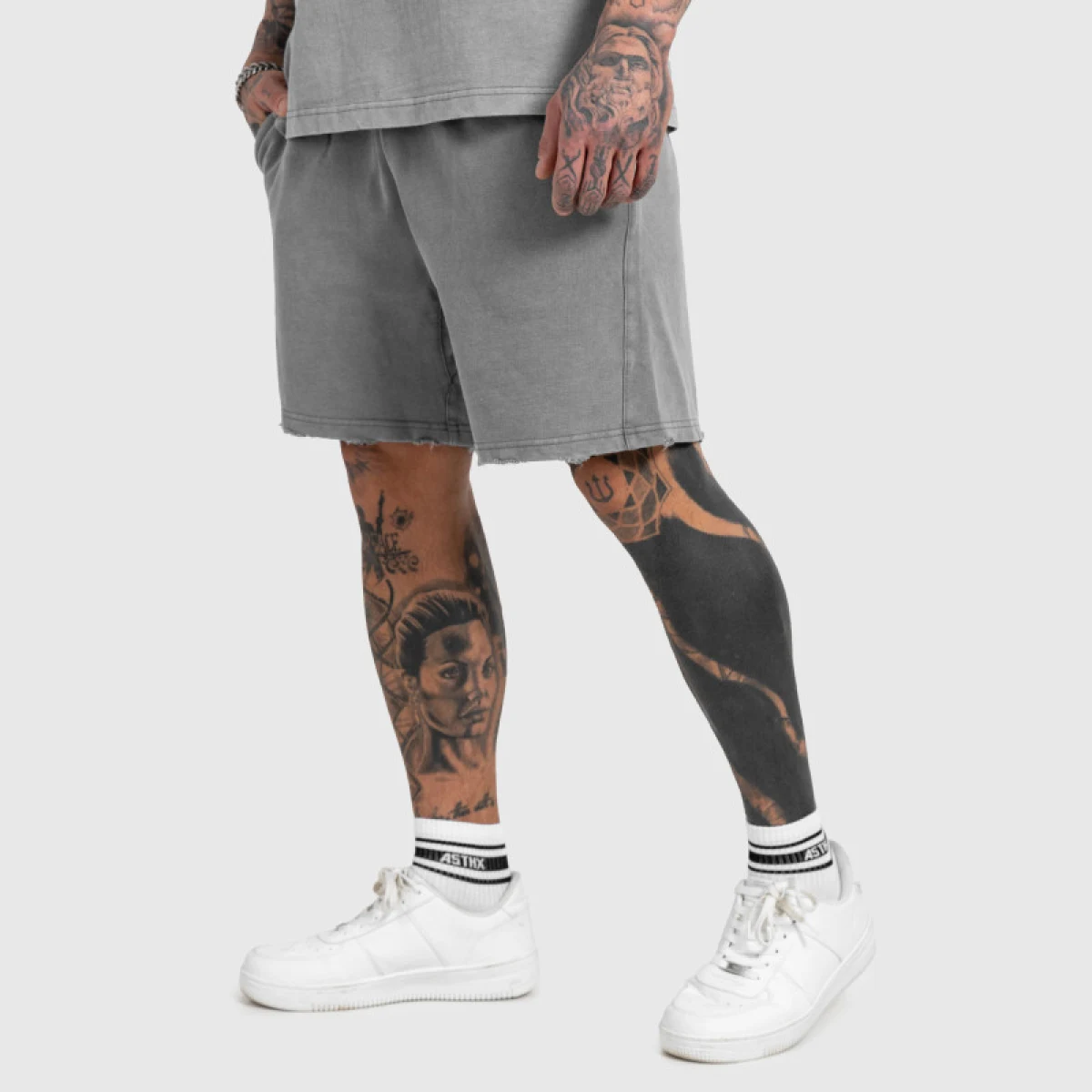 Férfi rövidnadrág Iron Aesthetics X Washed, szürke · záber 5
