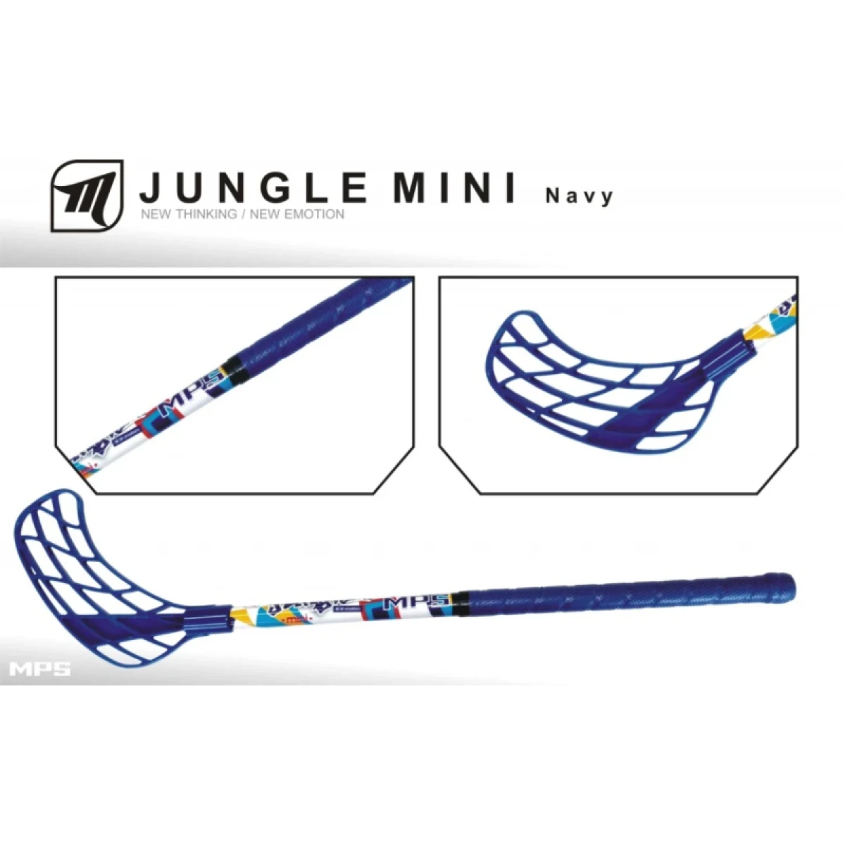 Gyerek floorball ütő MPS JUNGLE MINI Navy White · záber 3