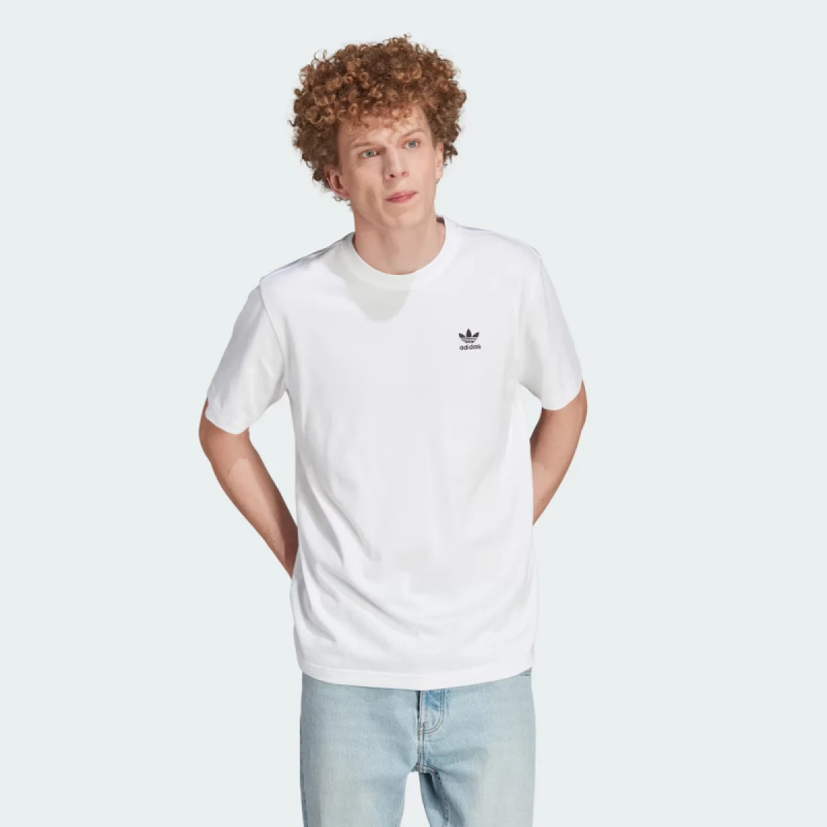 Férfi rövid ujjú póló ADIDAS ORIGINALS B+F TREFOIL TEE-WHITE BLACK · záber 2