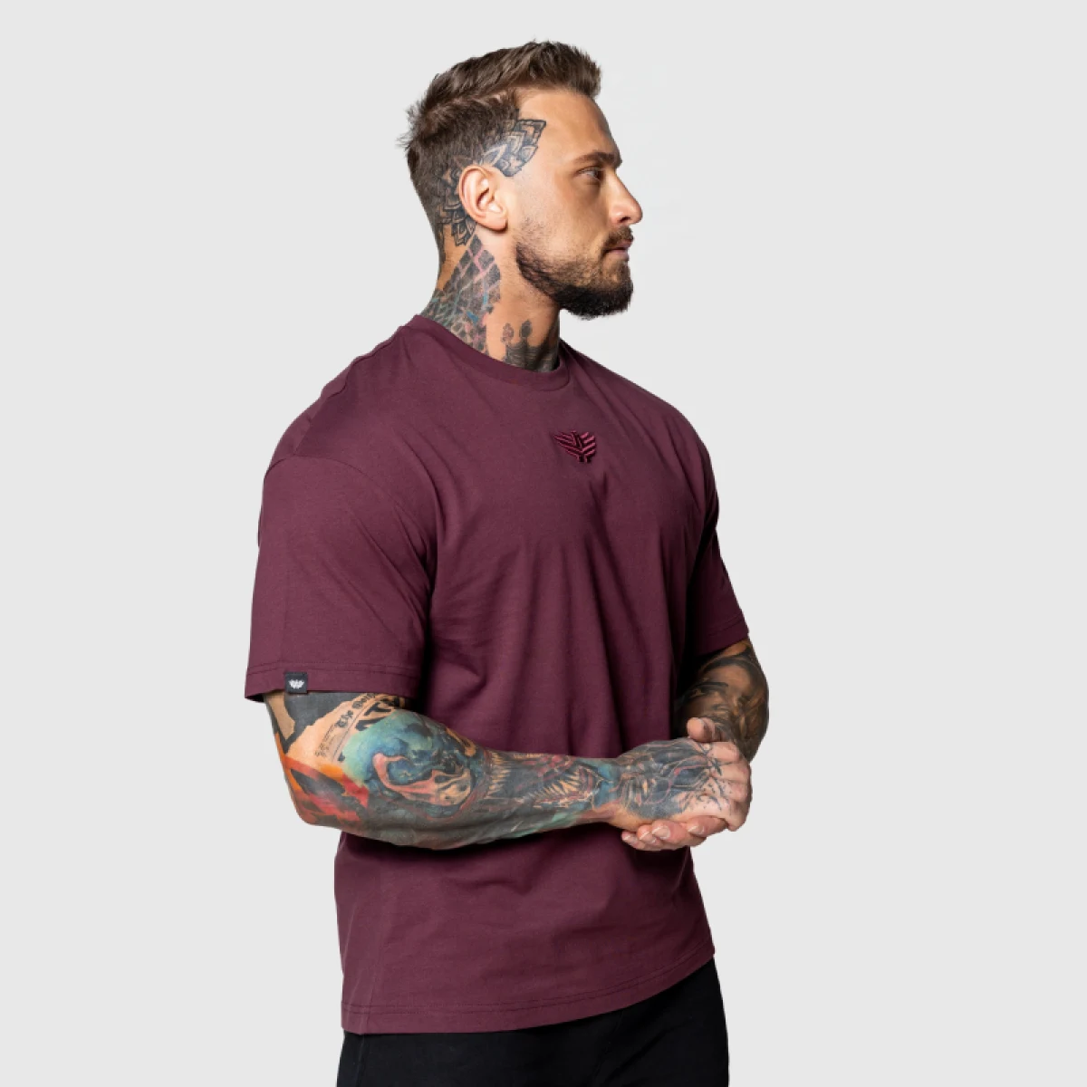 Oversized póló Iron Aesthetics 3D, bordó · záber 5