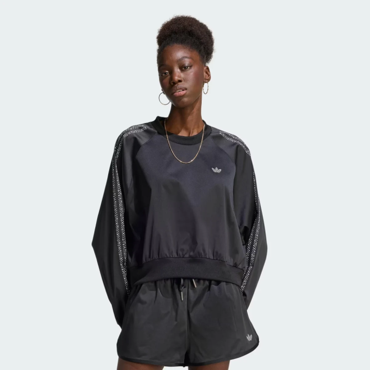 Női kapucnis pulóver ADIDAS ORIGINALS PEARL CREW BLACK · záber 4
