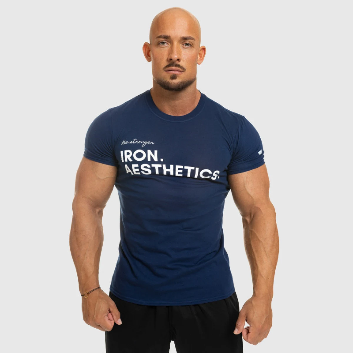 Férfi fitness póló Iron Aesthetics Be Stronger, kék · záber 2