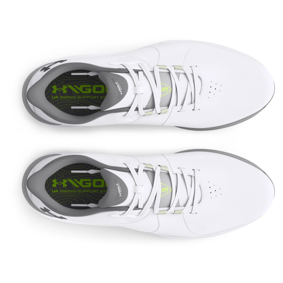 Férfi golfcipők tüskékkel UNDER ARMOUR UA Drive Pro SL Wide white white metallic gun metal · záber 4