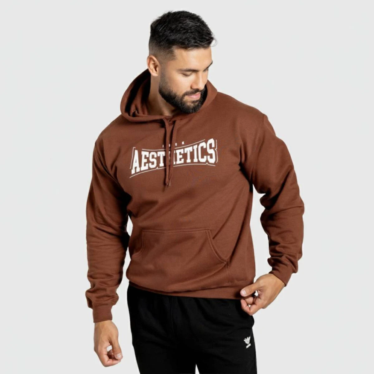 Férfi kapucnis pulóver Iron Aesthetics Frontline, cocoa · záber 4