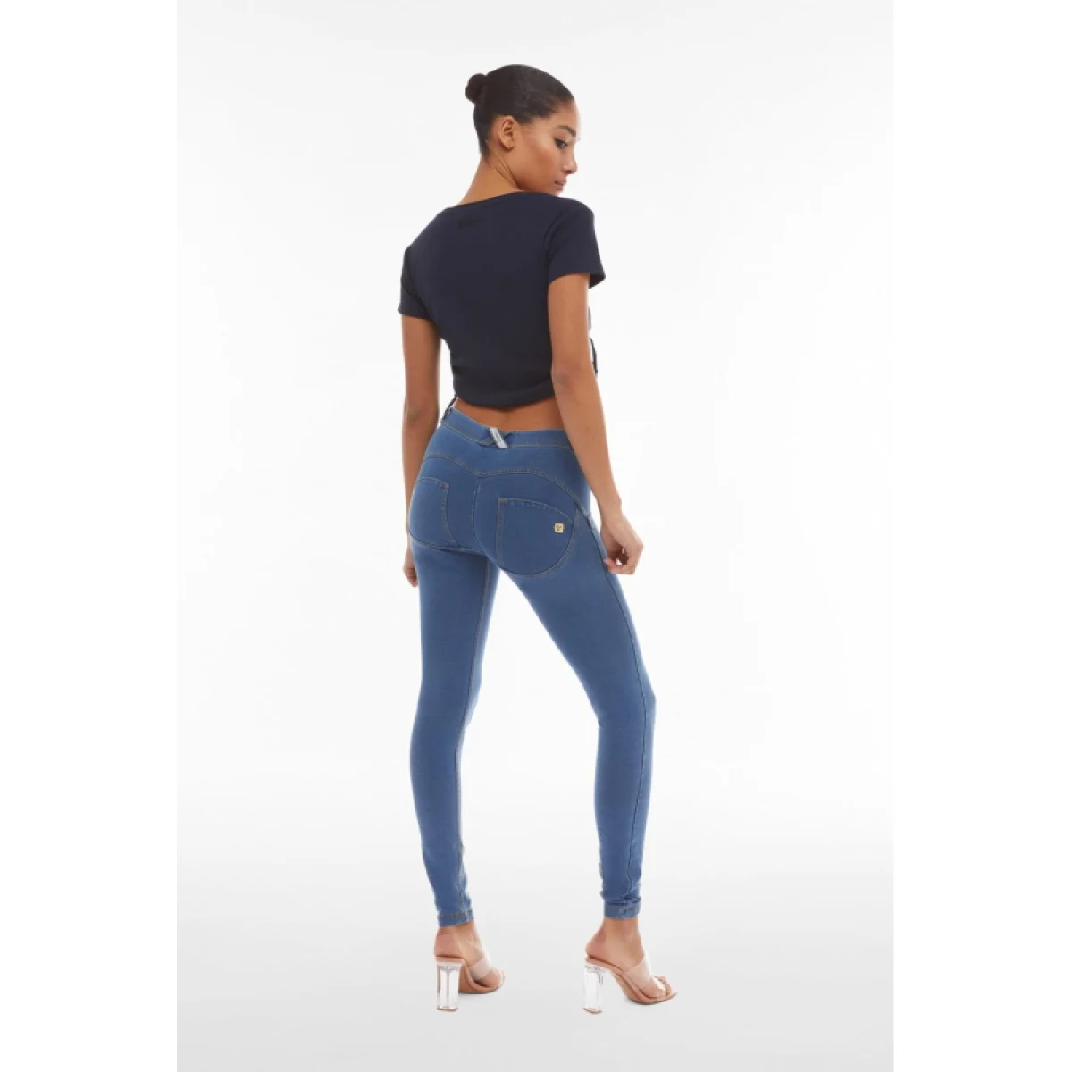 Női jeggings nadrág FREDDY WR.UP® skinny push up organic cotton jeggings-Blue · záber 6
