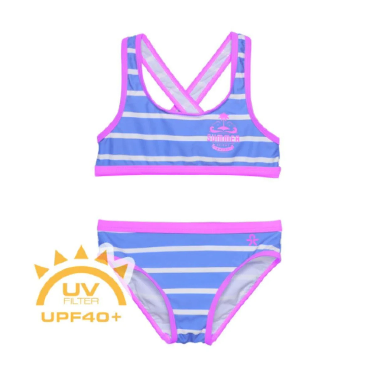 Lány fürdőruhák COLOR KIDS Bikini - AOP, azure blue 720122.7553 · záber 1