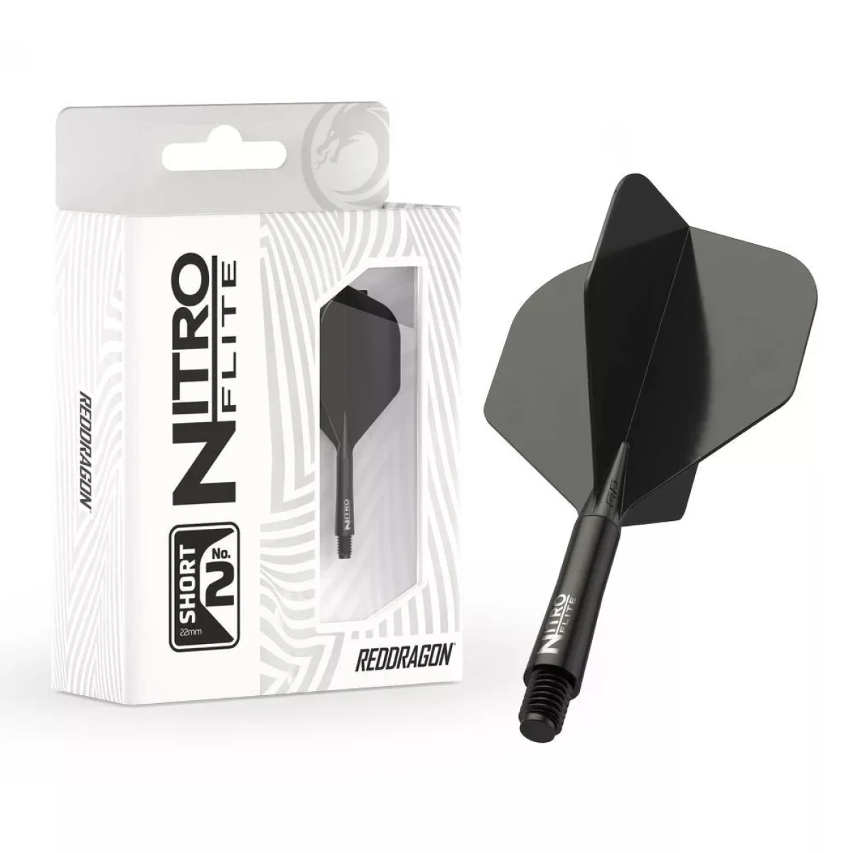 Darts toll és szár egyben Red Dragon Nitro Flite fekete, standard toll és rövid szár · záber 1