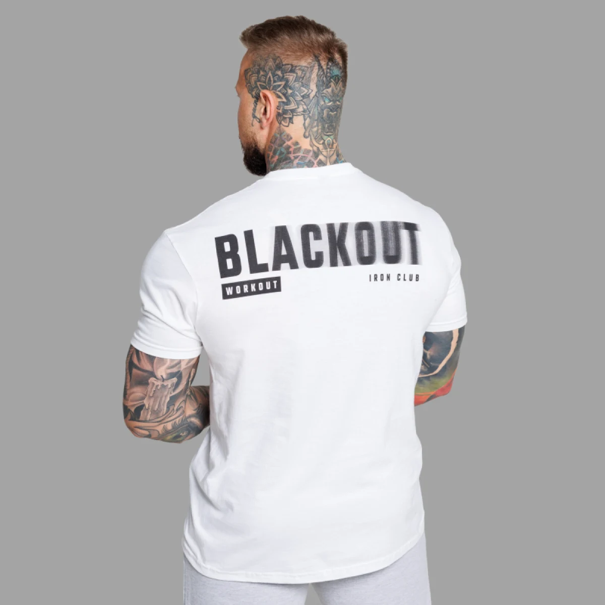 Férfi póló Iron Aesthetics Blackout, fehér · záber 4