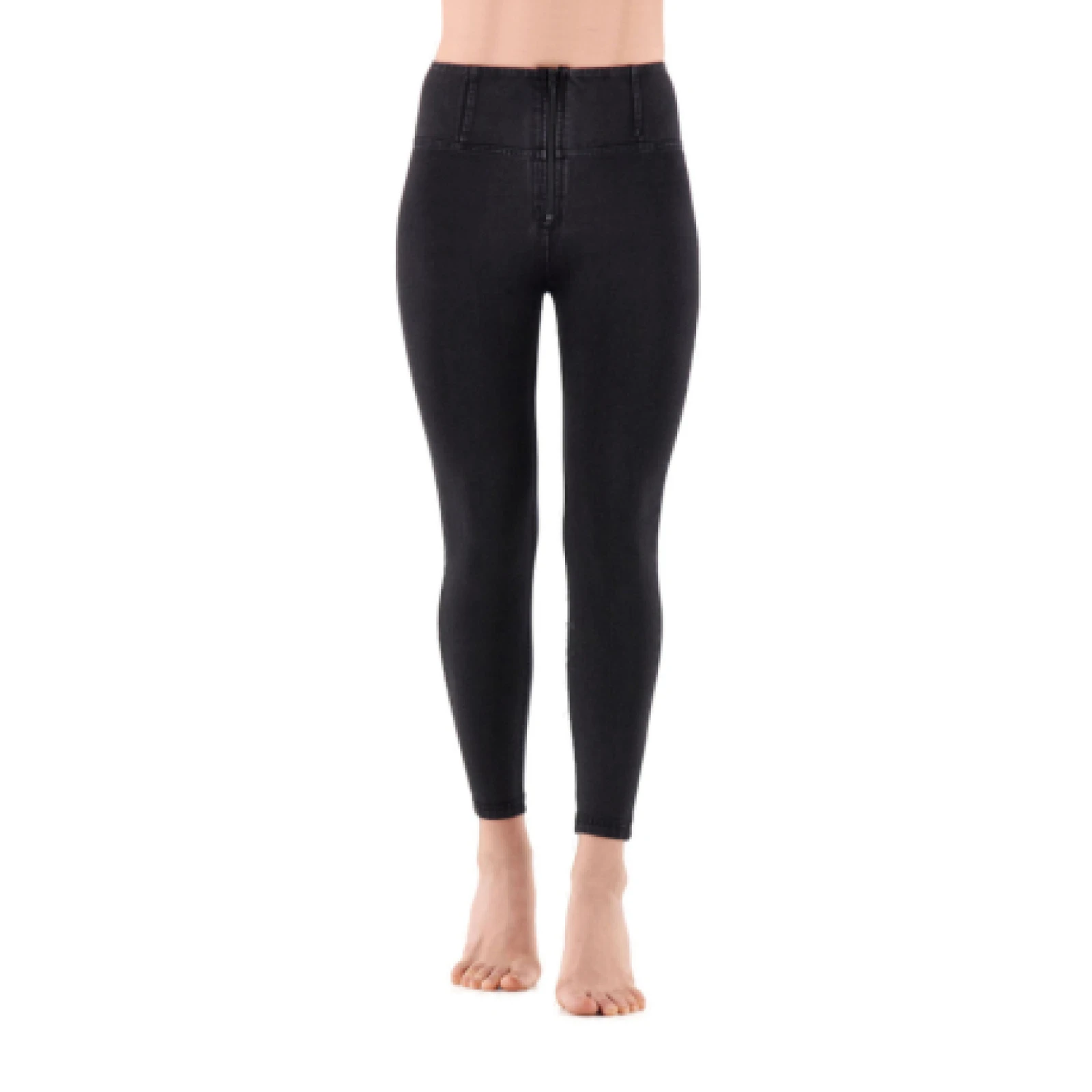 Női jeggings nadrág FREDDY WR.UP® superskinny push up 7 8 jeggings with high waist and zip-Black · záber 4