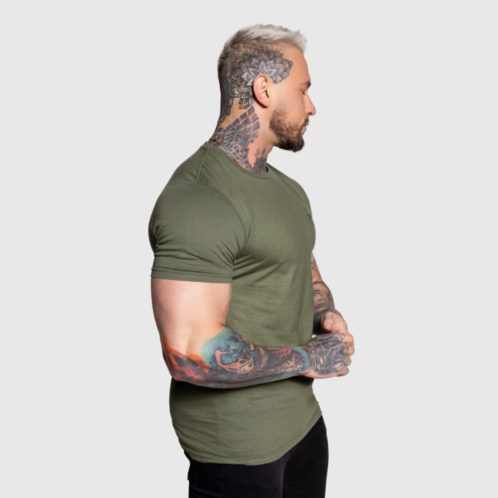 Férfi sportpóló Iron Aesthetics Circle, katonazöld · záber 5