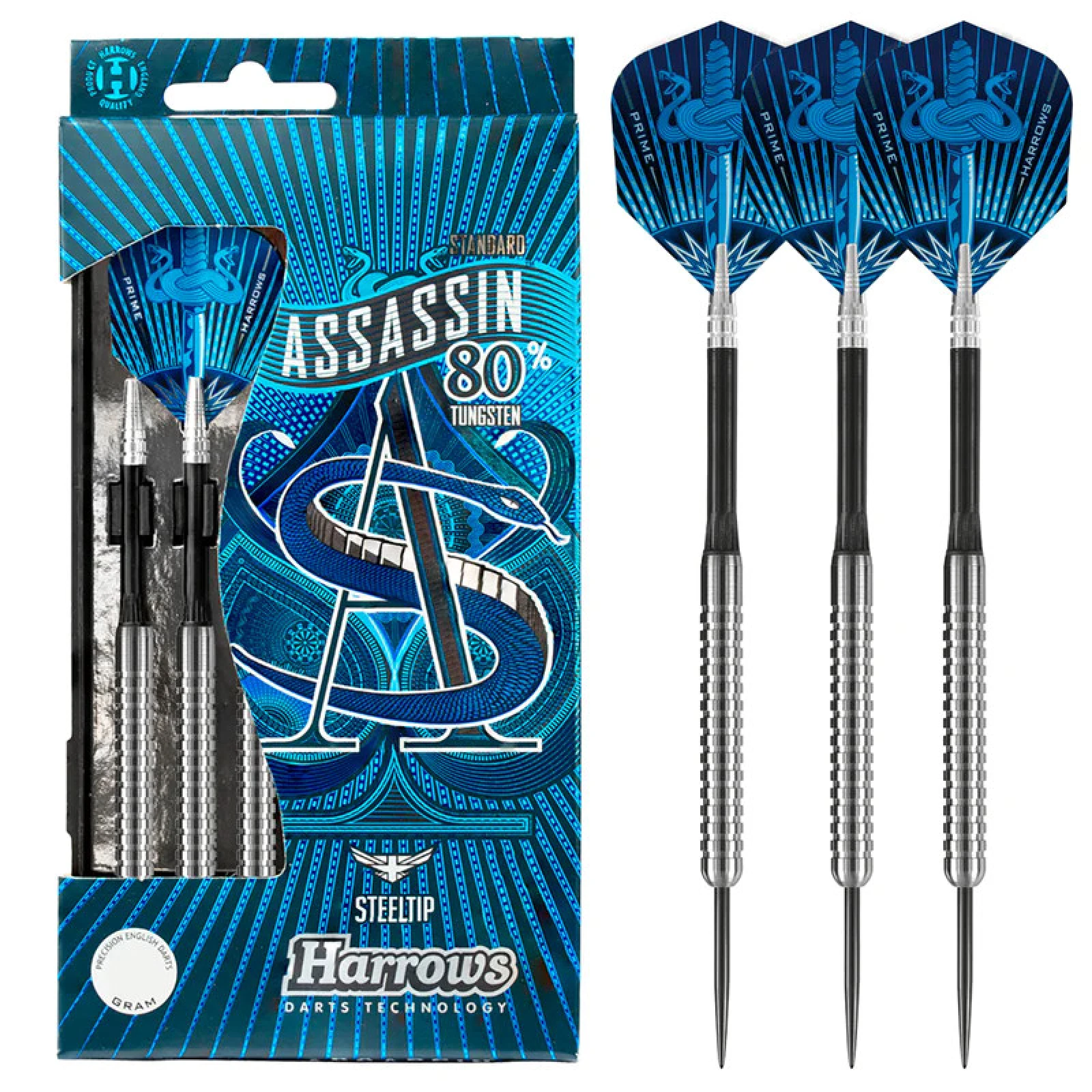 Dart szett Harrows steel 25g Assassin, 80% gravírozott · záber 7
