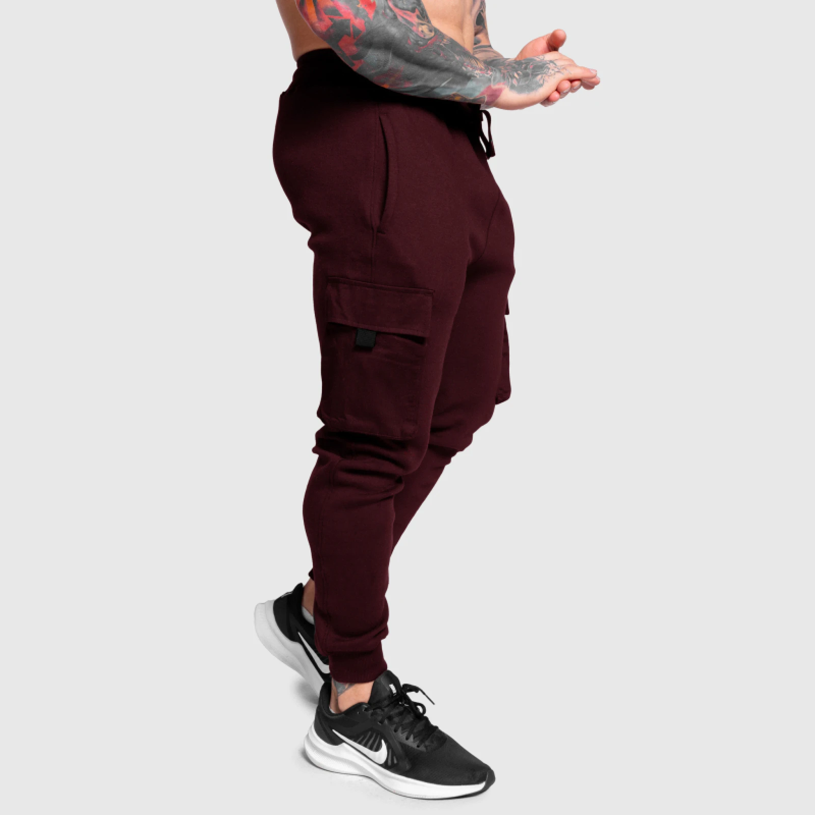 Férfi melegítőnadrág Iron Aesthetics Cargo Joggers, bordó · záber 5