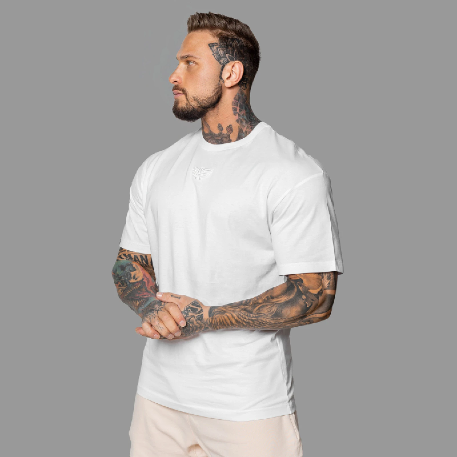 Oversized póló Iron Aesthetics 3D, fehér · záber 5