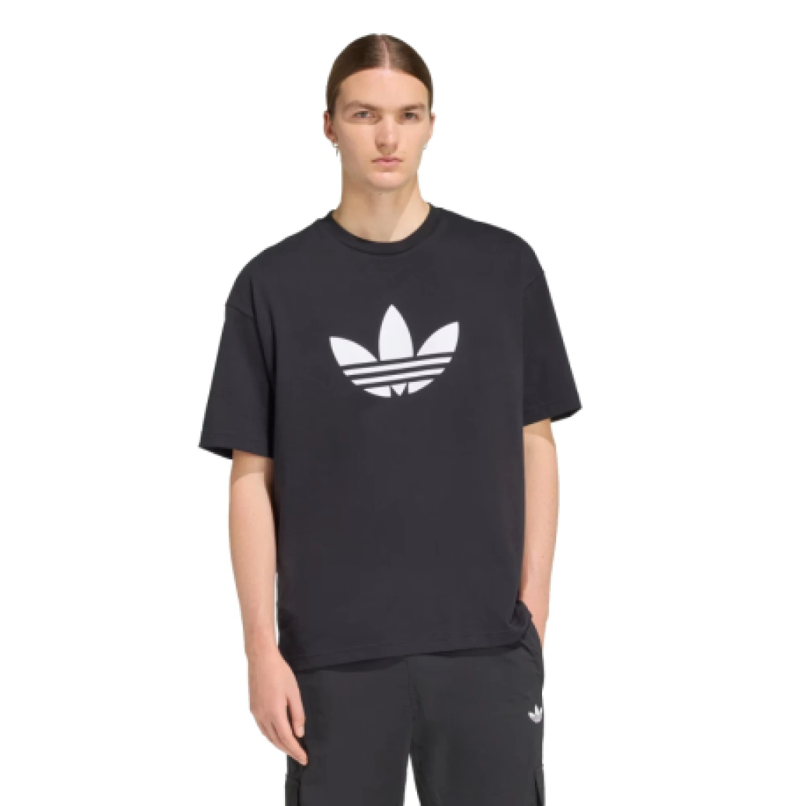 Férfi rövid ujjú póló ADIDAS ORIGINALS TREFOIL T-SHIRT BLACK WHITE · záber 1