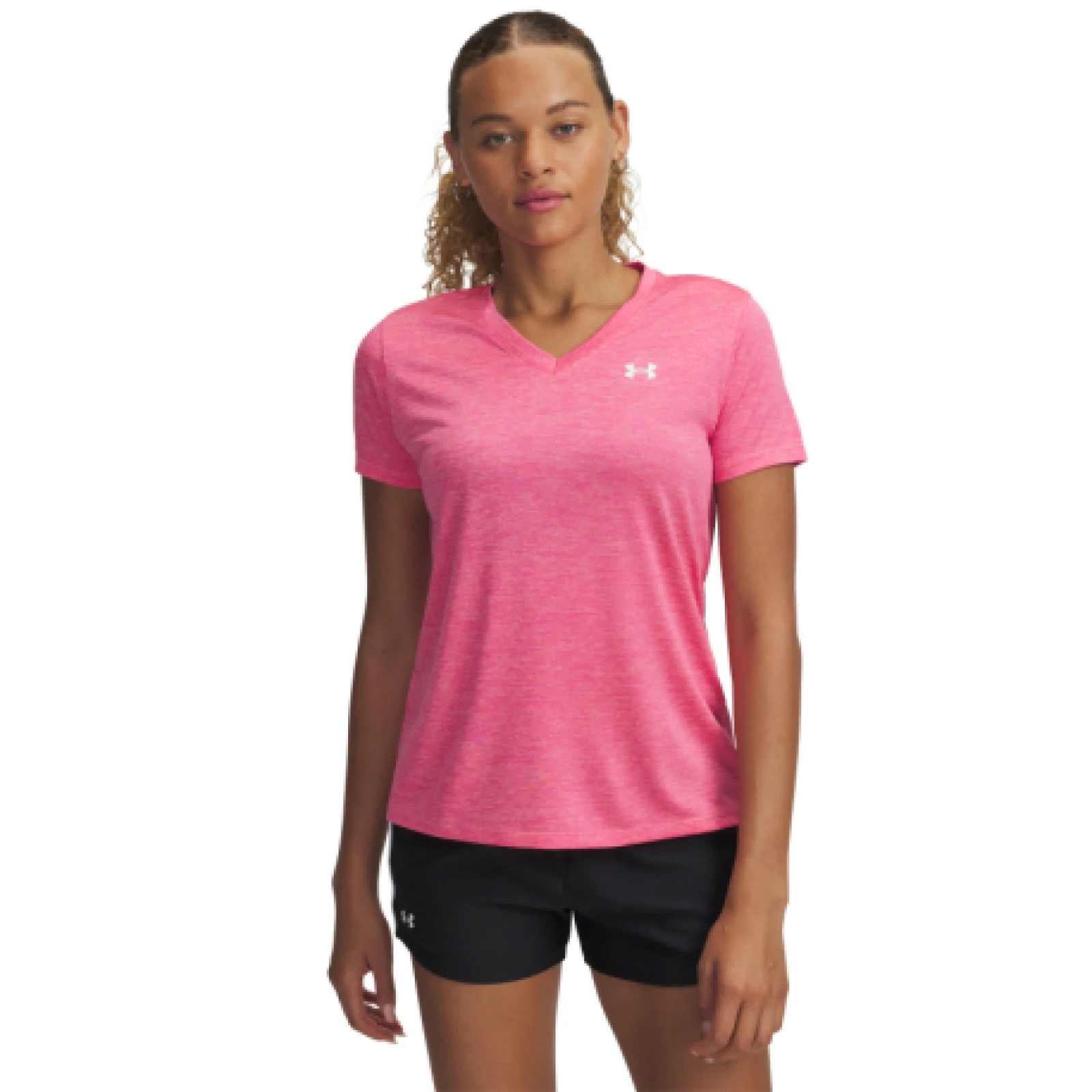 Női rövid ujjú edzőpóló UNDER ARMOUR Tech SSV- Twist-PNK · záber 4