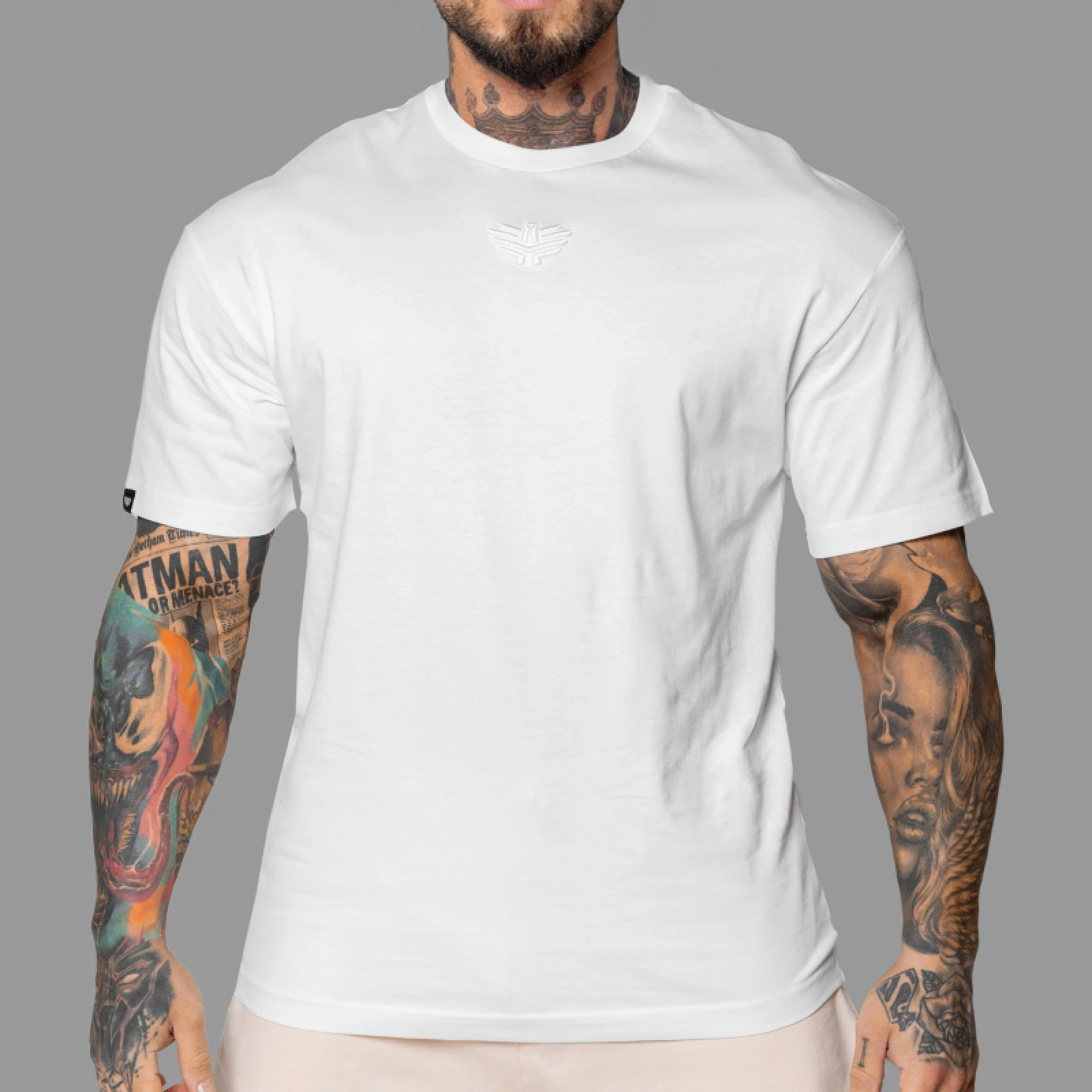 Oversized póló Iron Aesthetics 3D, fehér · záber 1