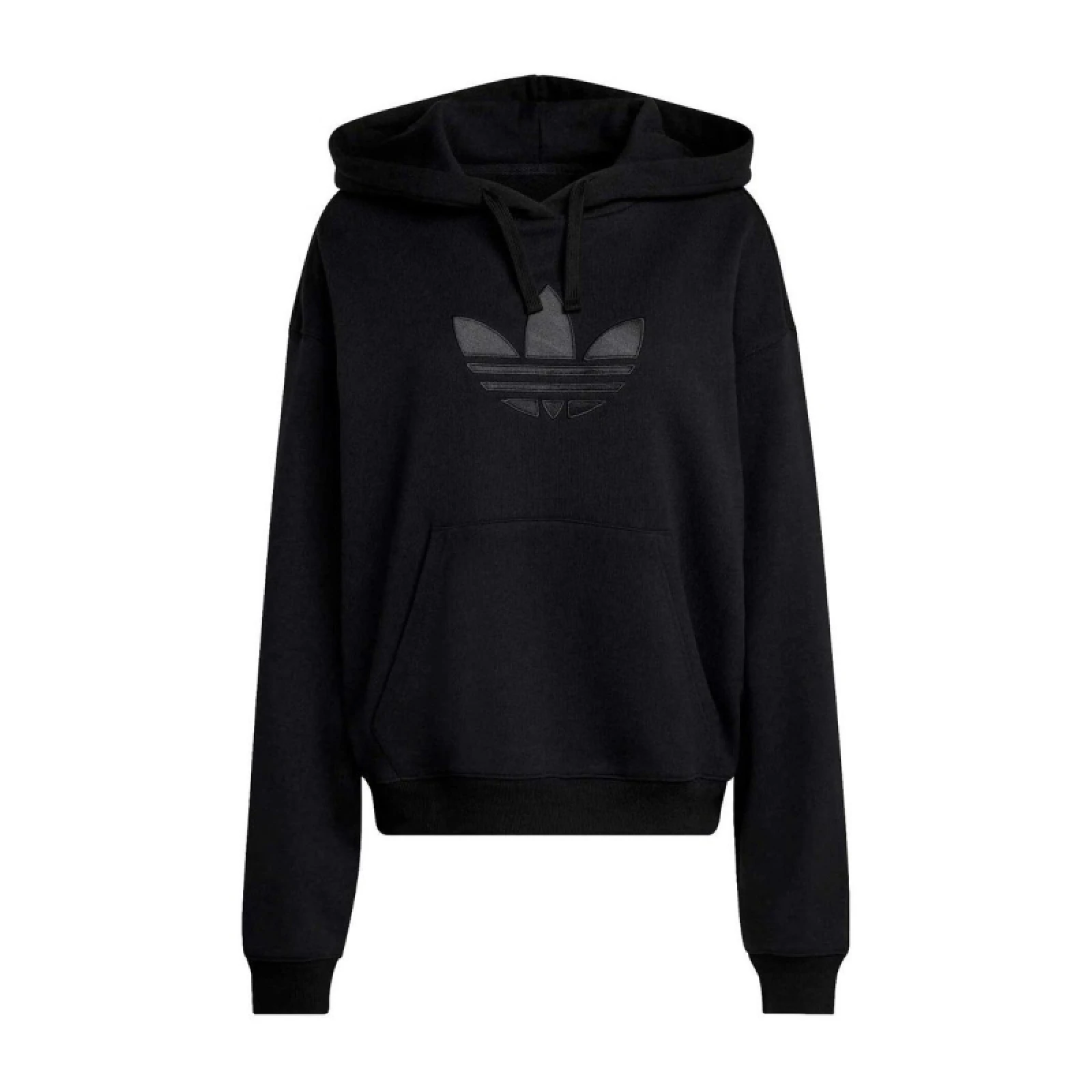 Női kapucnis pulóver ADIDAS ORIGINALS TREFOIL HOODIE BLACK · záber 5