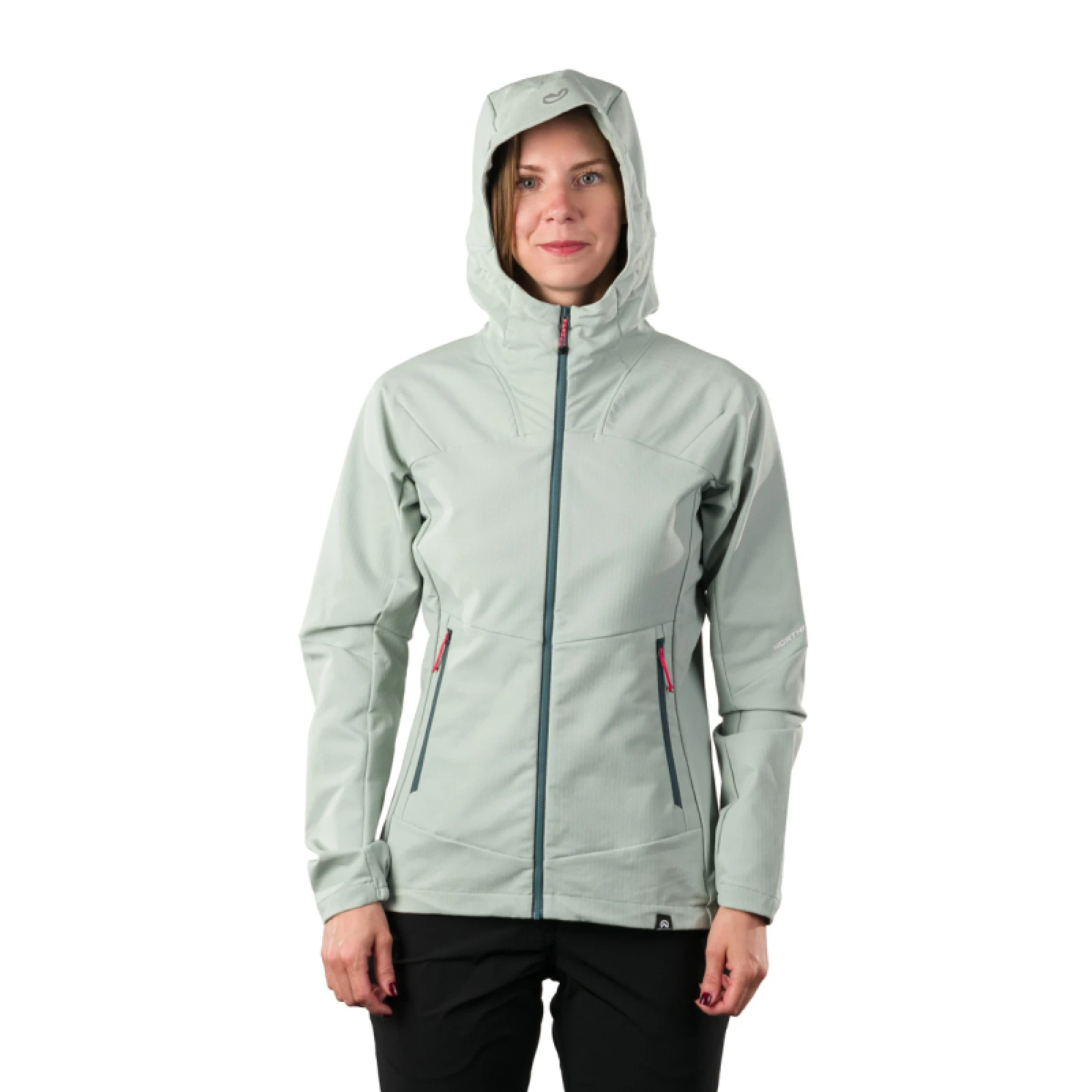Női túrázó Softshell kabát kapucnival NORTHFINDER DESTINEY-333lightgreen · záber 3