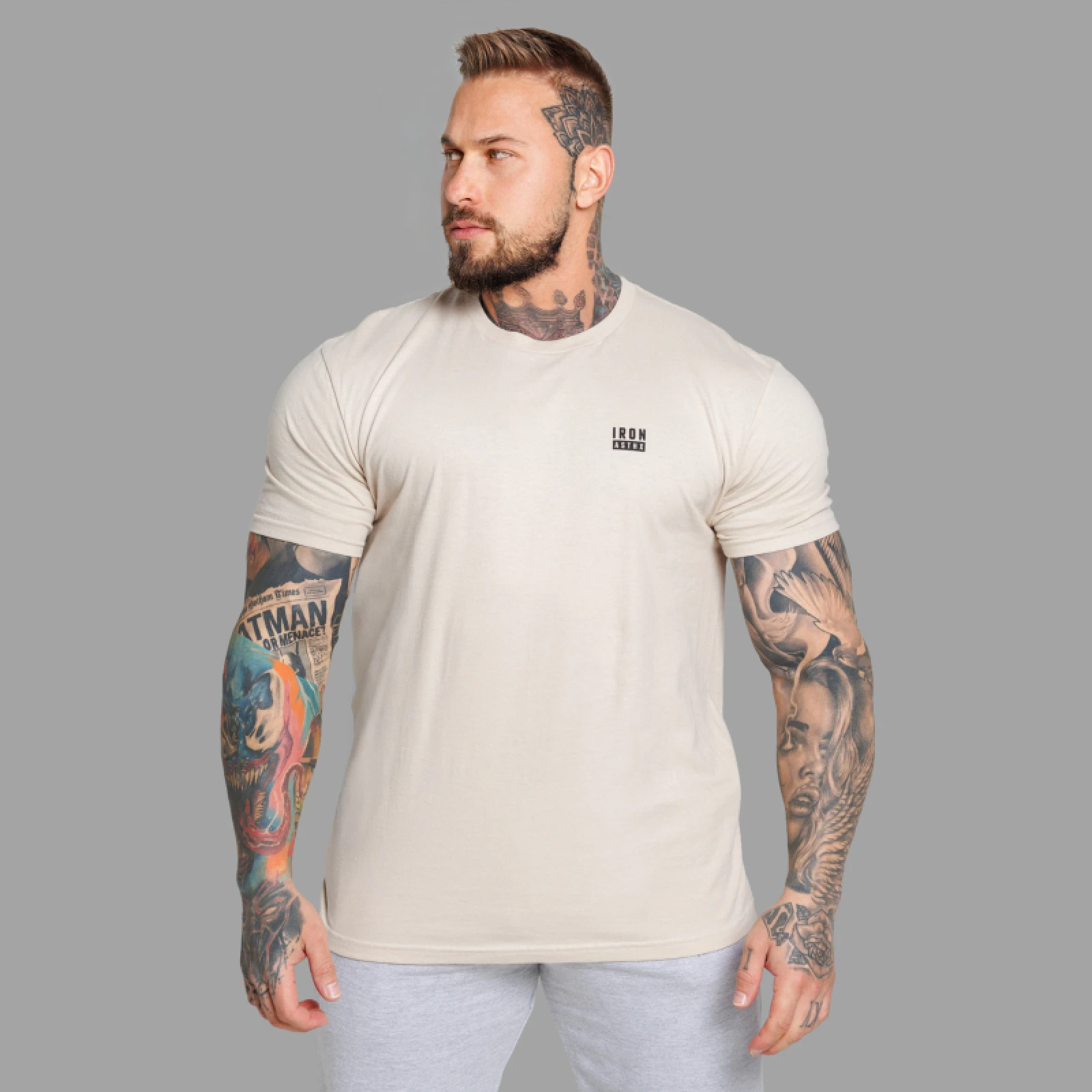 Férfi póló Iron Aesthetics Blackout, sand · záber 2