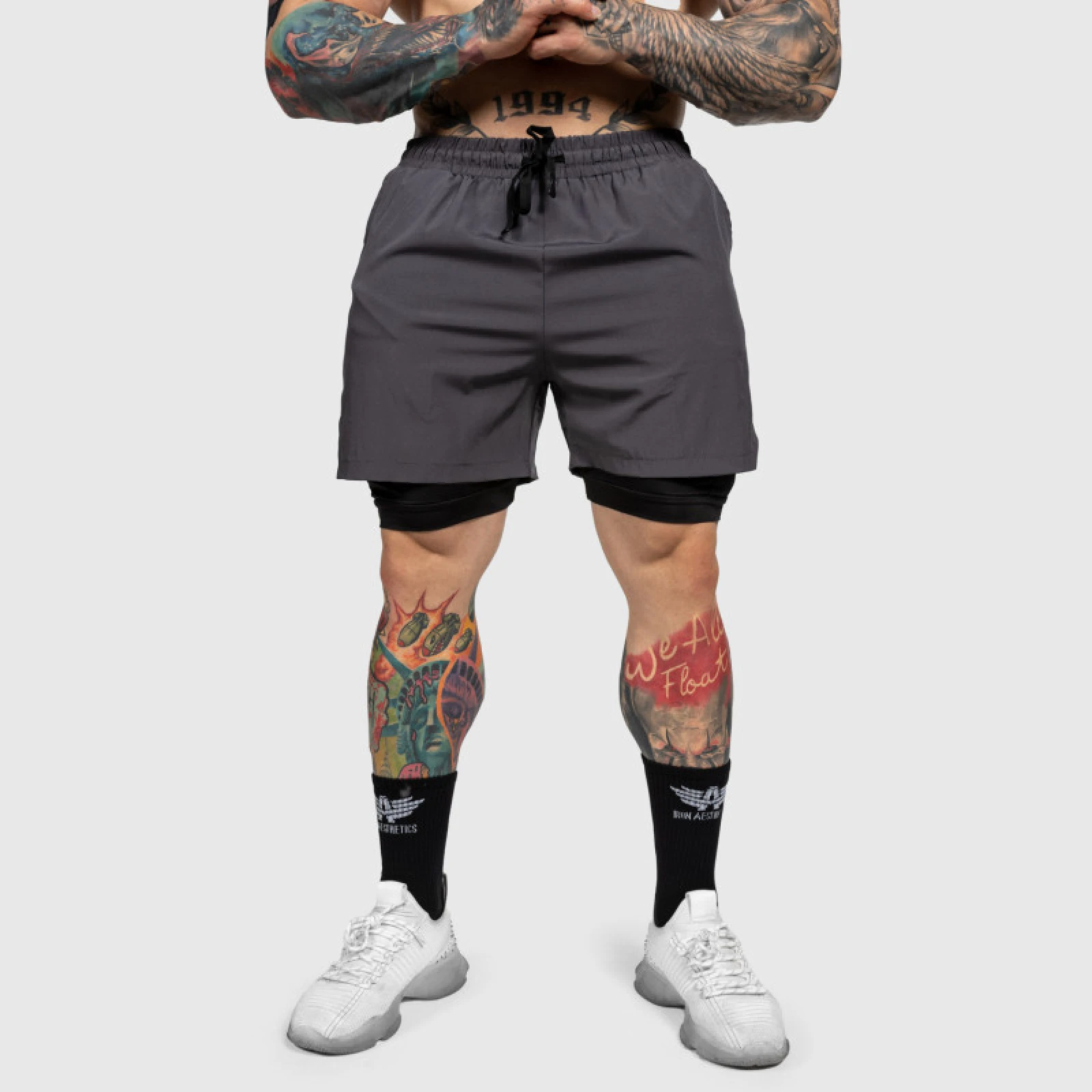 Funkcionális short Iron Aesthetics SweatPro 2in1, sötétszürke · záber 2