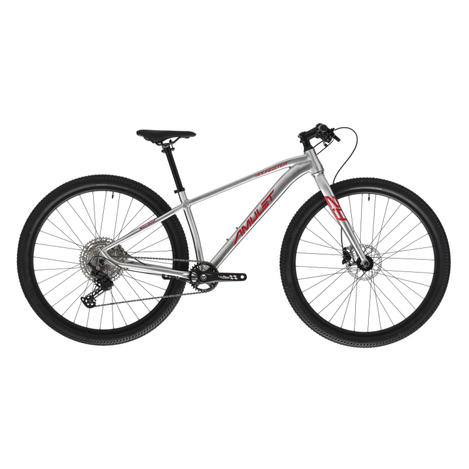 Junior hegyi kerékpár AMULET 29 Youngster 1.11 SH, alu brushed transparent red · záber 2