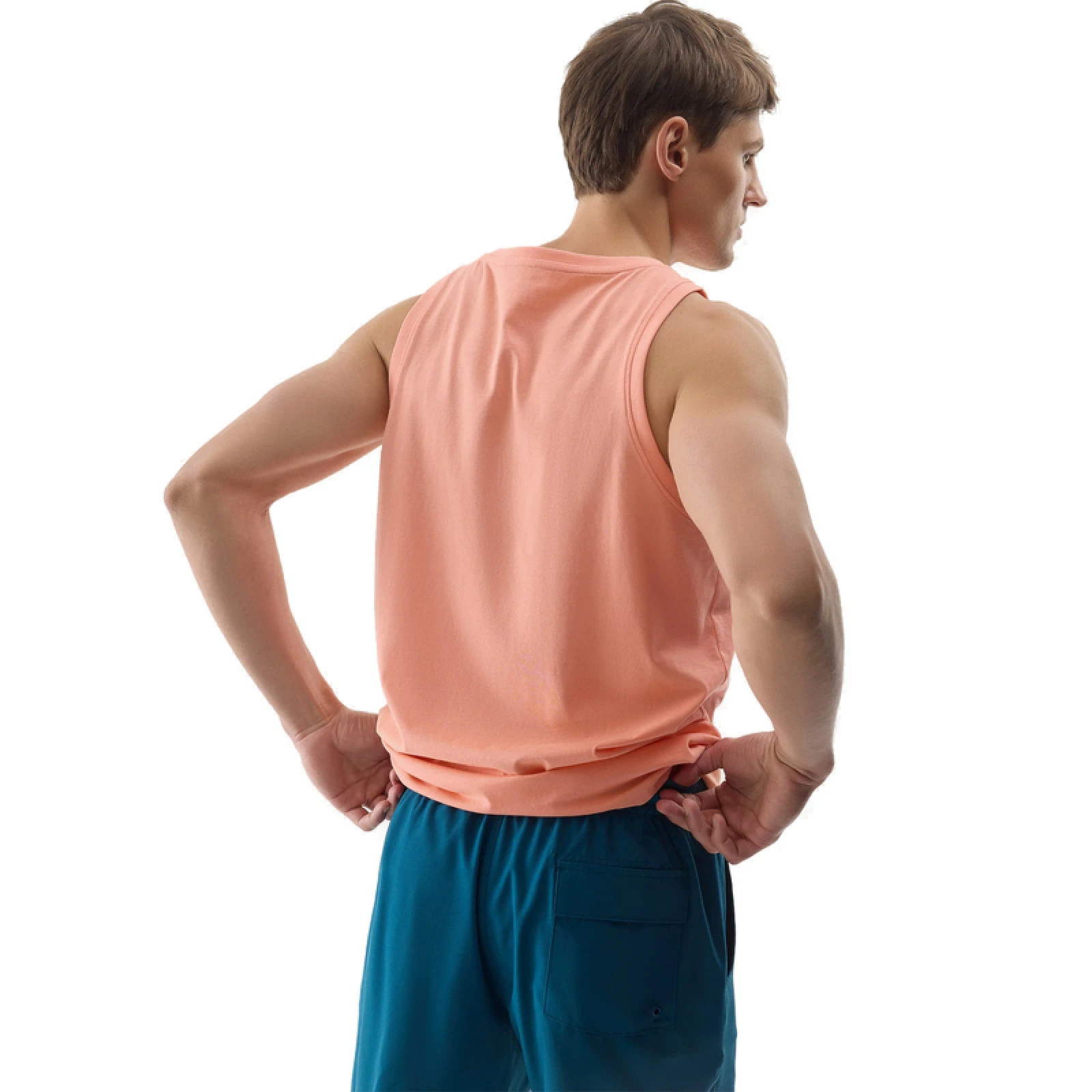 Férfi ujjatlan póló 4F TSHIRT-WSS24TTSHM1291-70S-ORANGE · záber 2