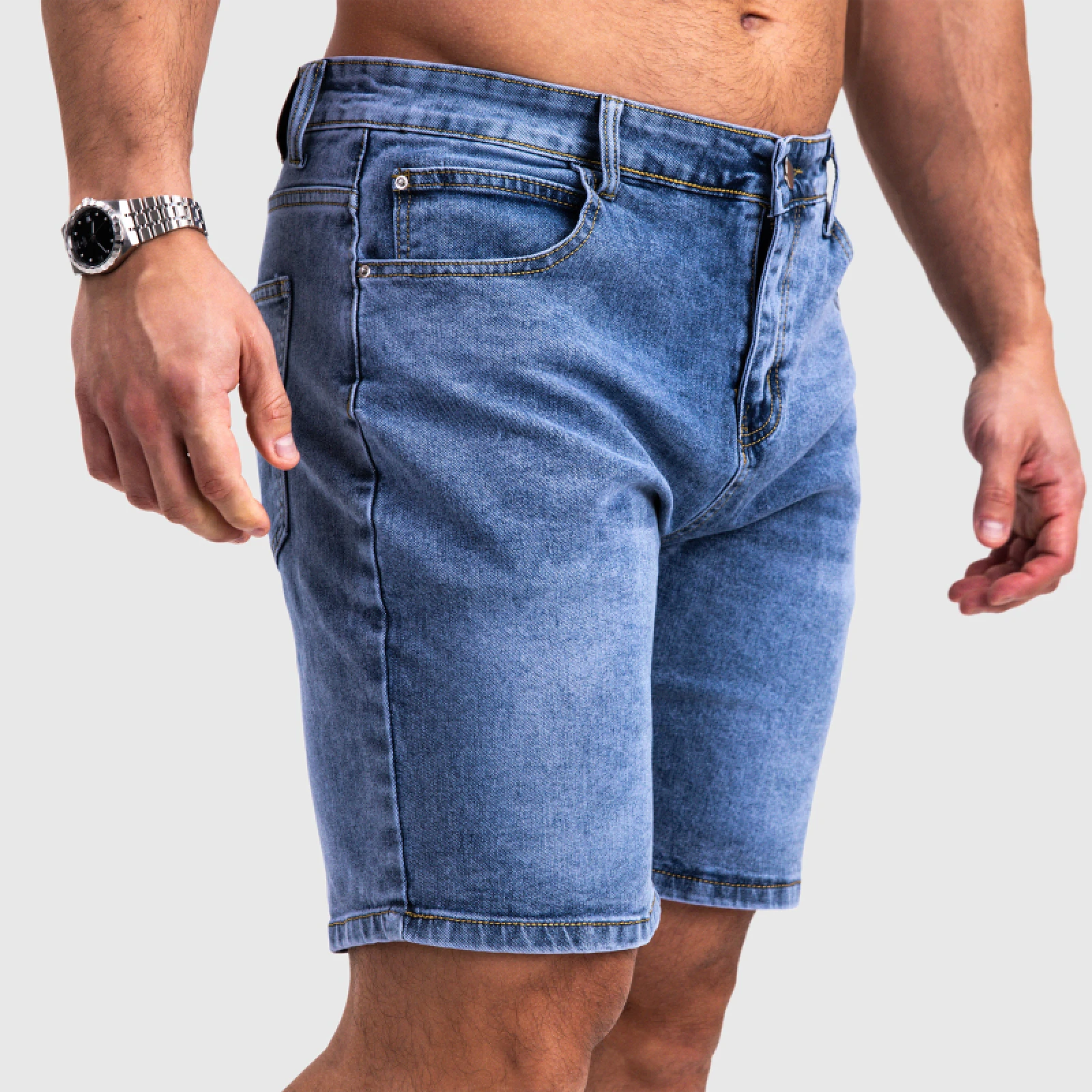 Férfi farmer rövidnadrág Iron Aesthetics Denim Stretch, kék · záber 3