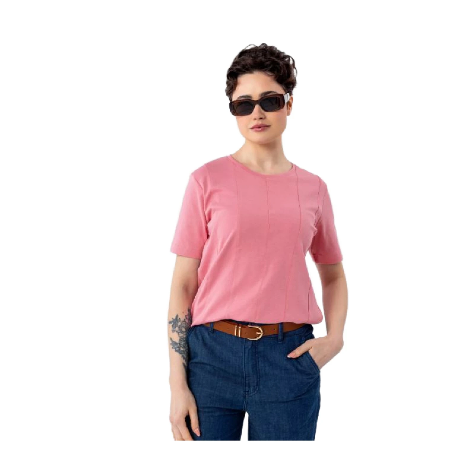 Női rövid ujjú póló VOLCANO TM-LUPINA-PINK · záber 9