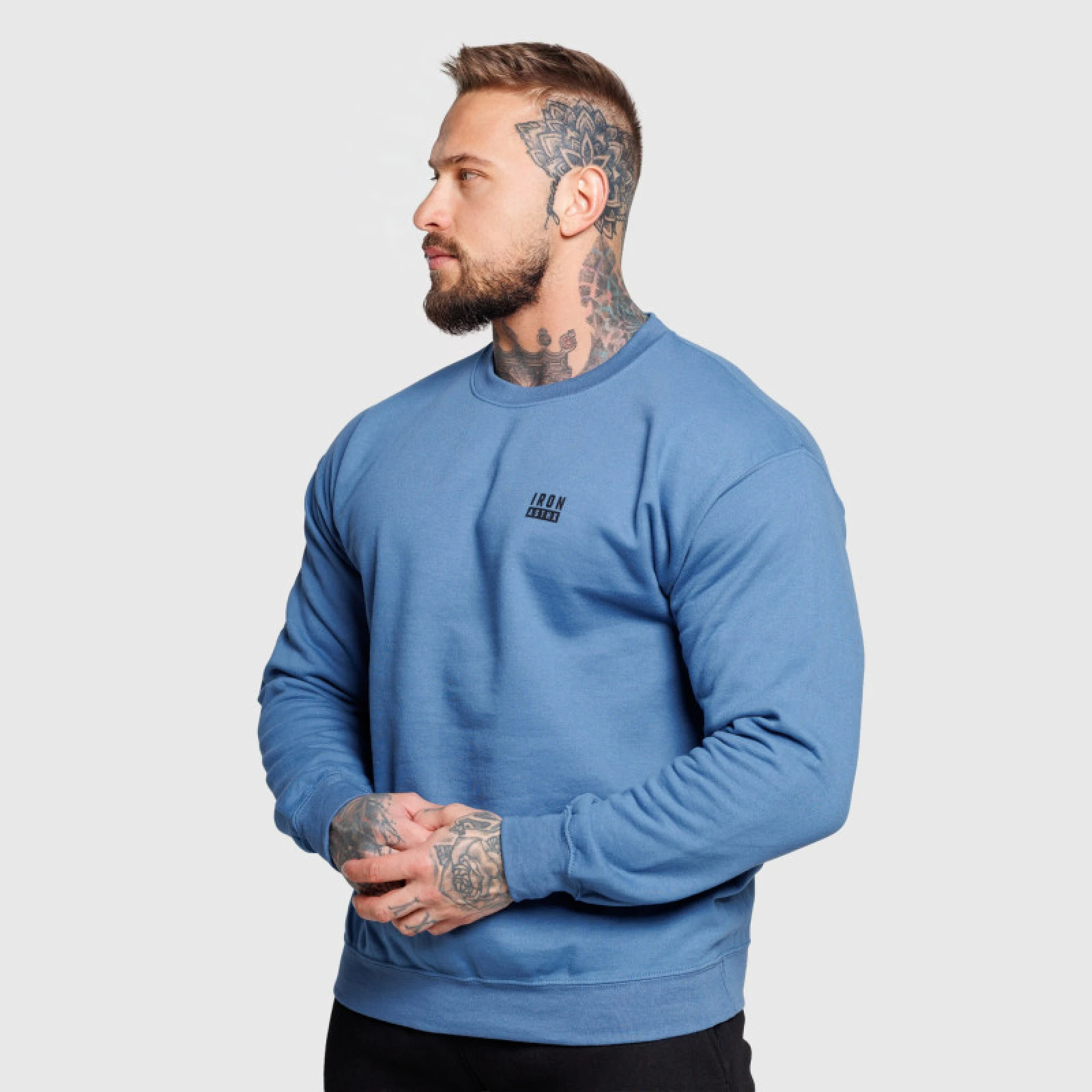Férfi pulóver Iron Aesthetics Blackout, kék · záber 5