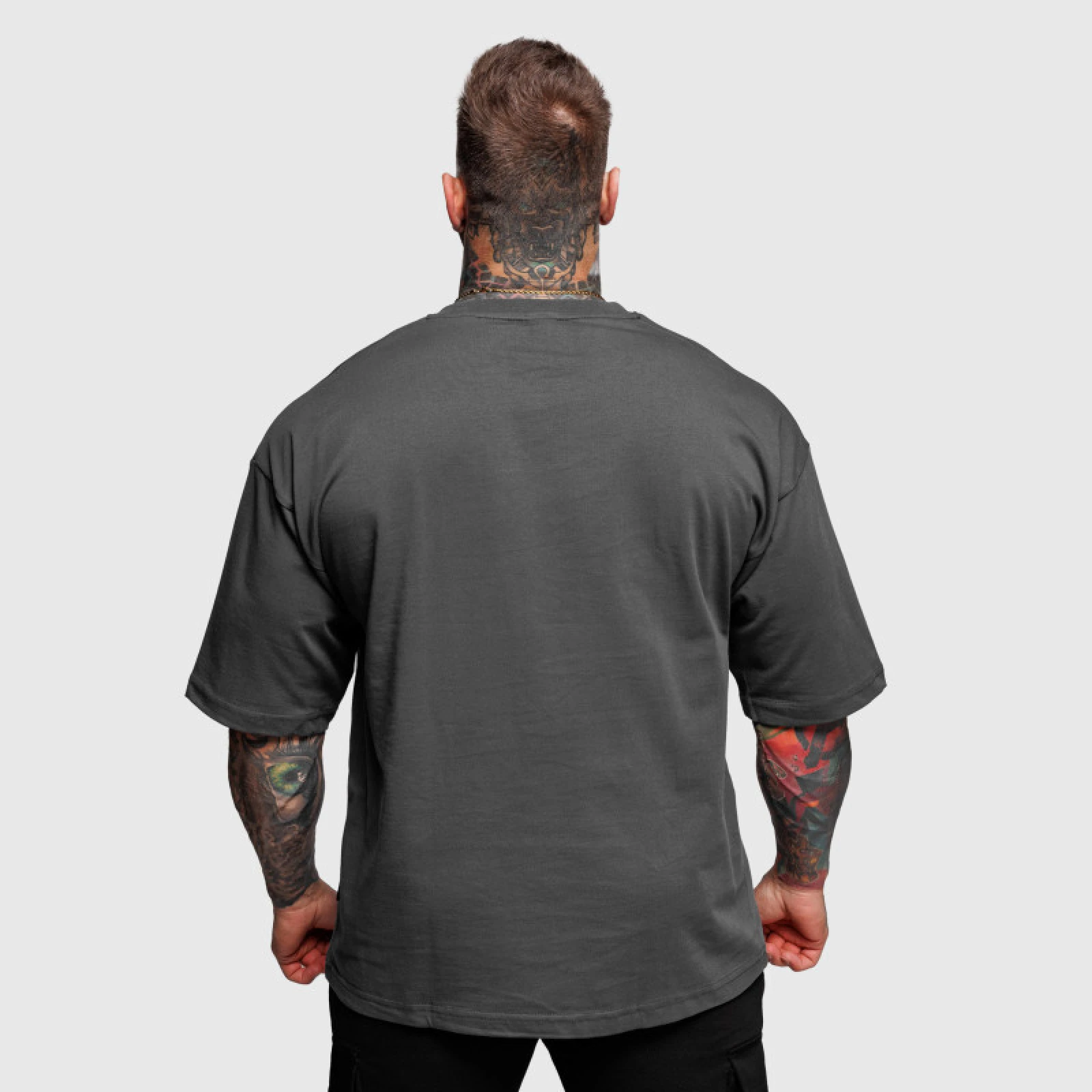 Oversize póló Iron Aesthetics Major, szürke · záber 4